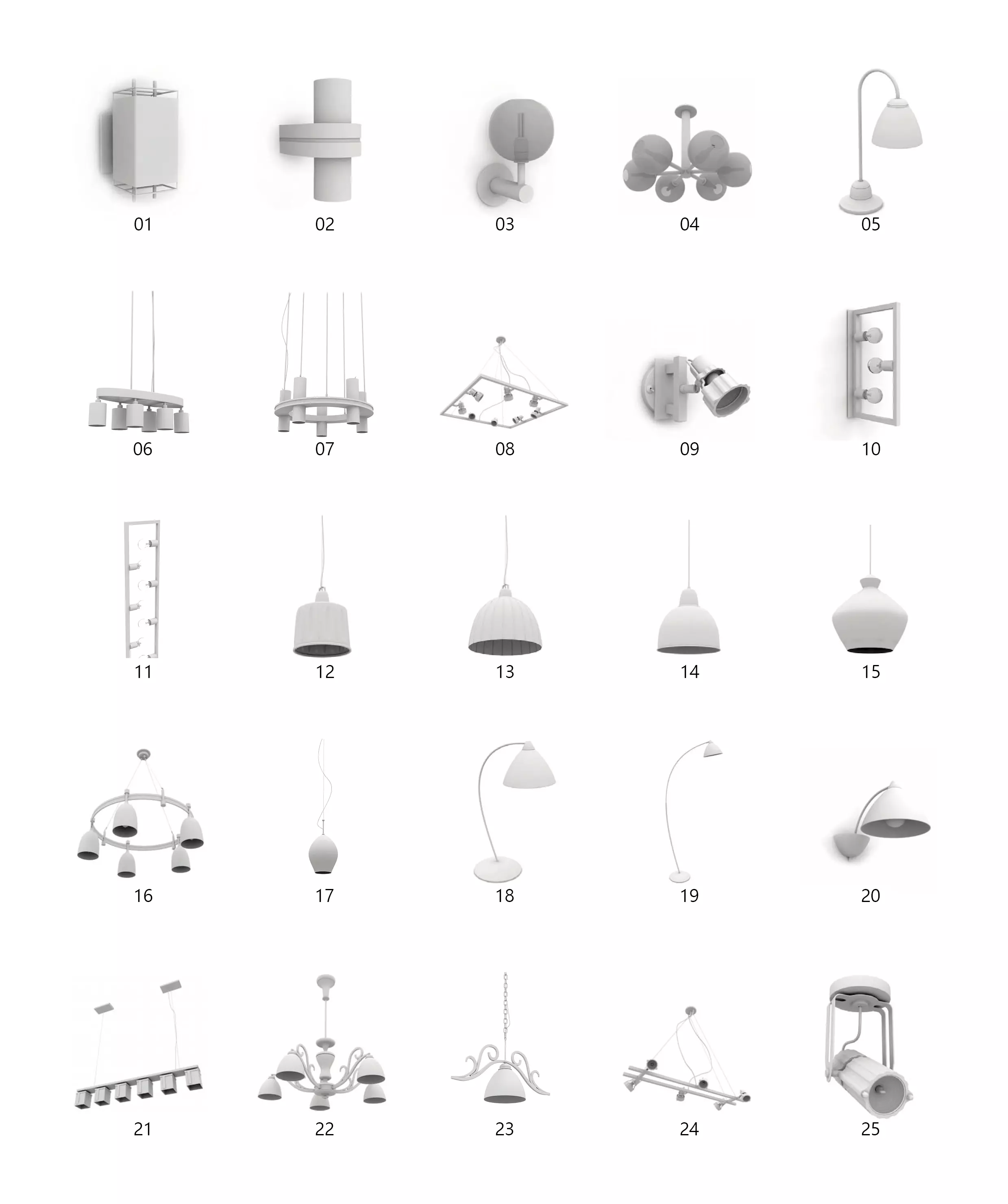 Lamps collection 3D model 3D model_0