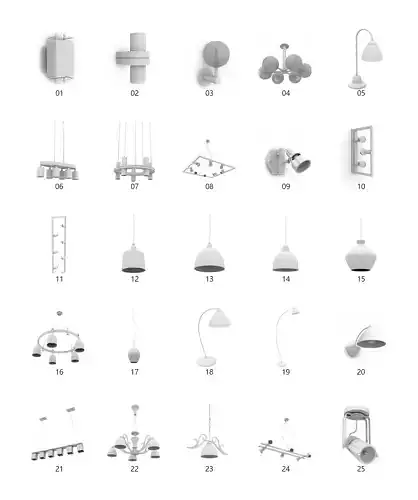 Lamps collection 3D model 