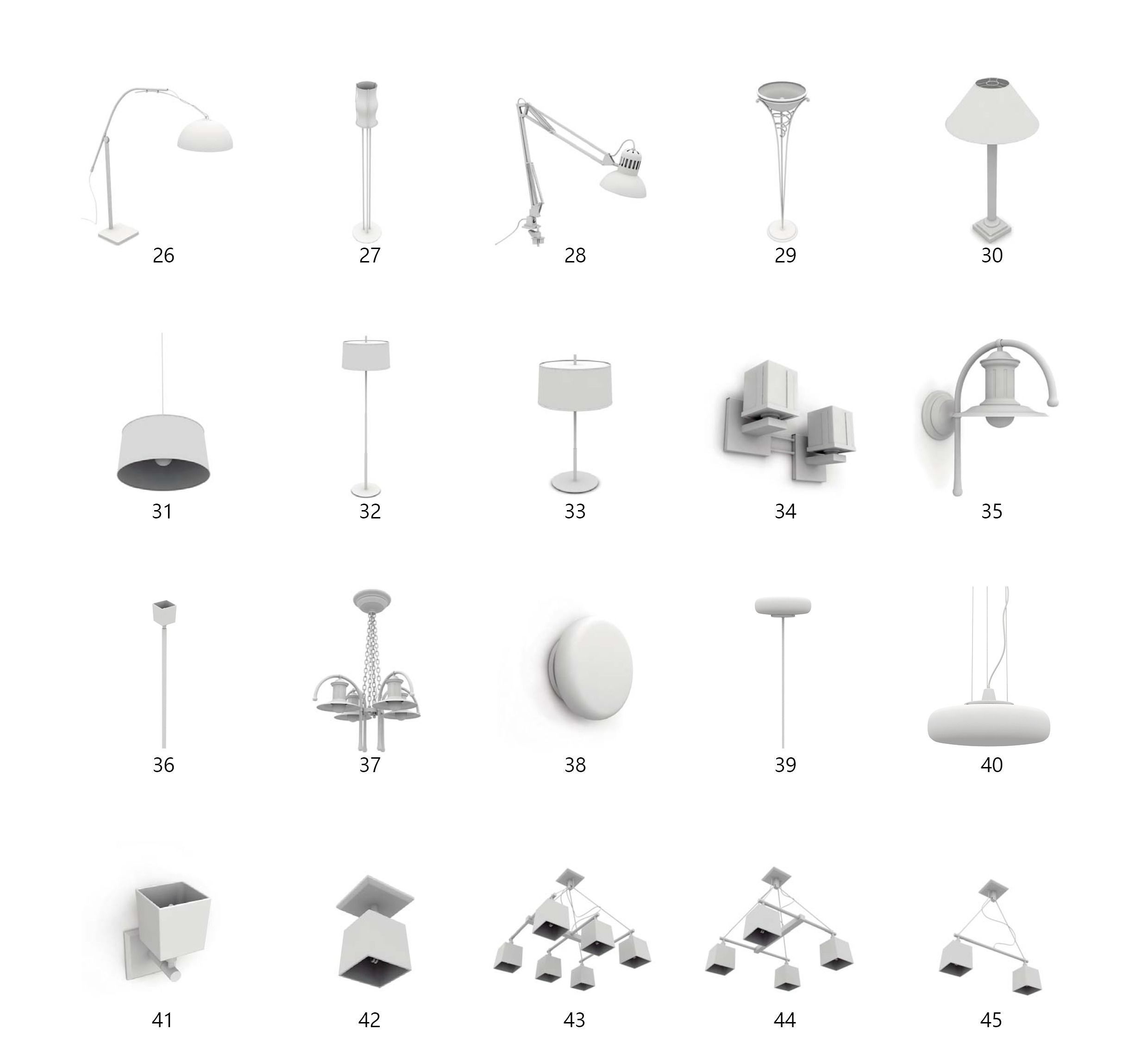 Lamps collection 3D model 3D model_1