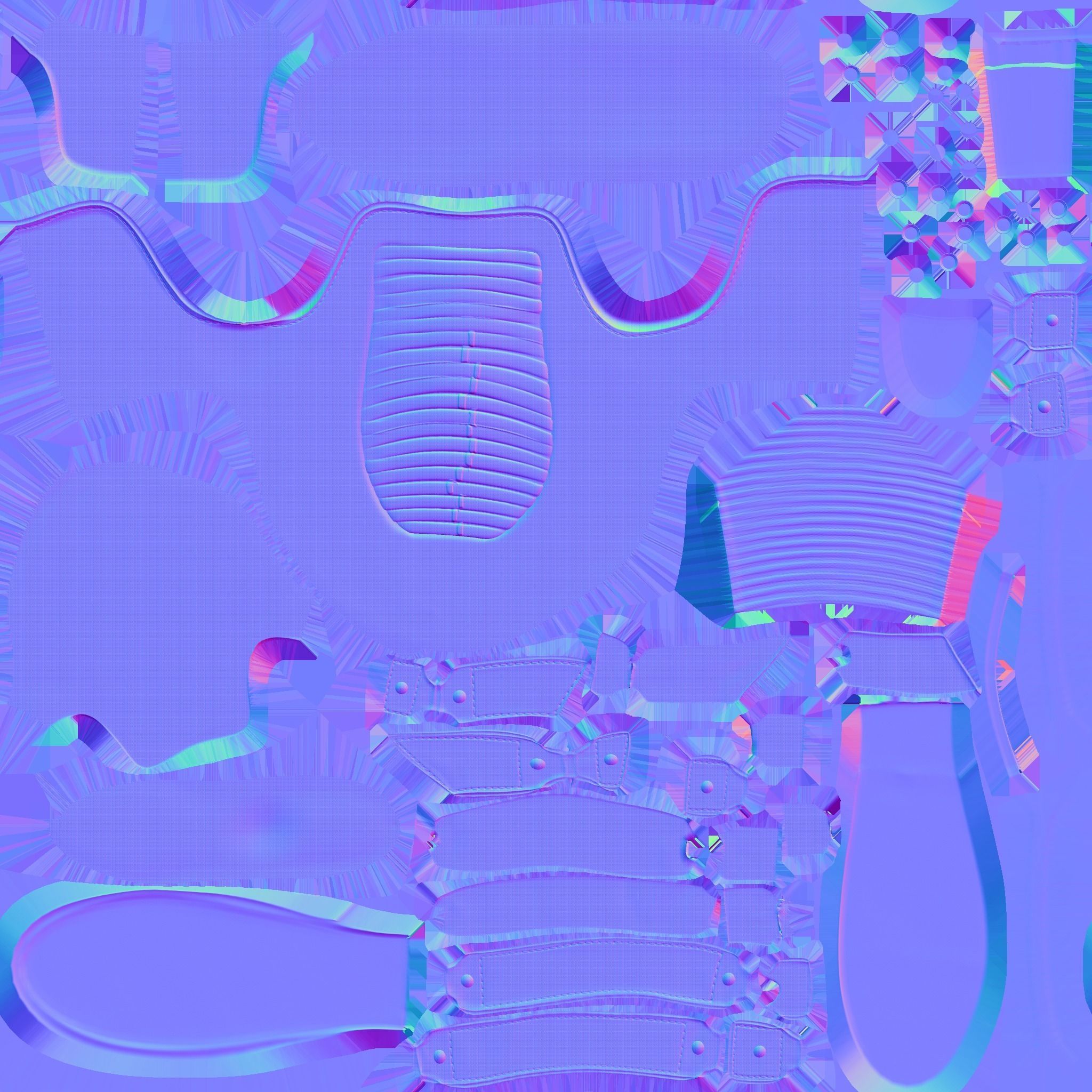 Faux Suede Cap Toe Ankle Boots Low-poly 3D model_10