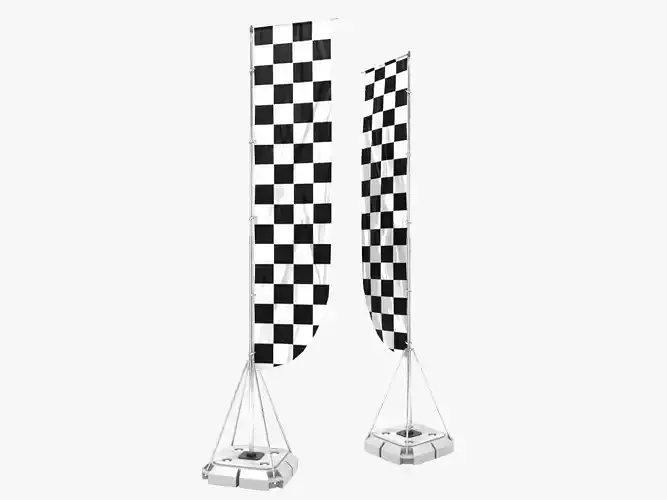Checkered Flag Low-poly 3D model