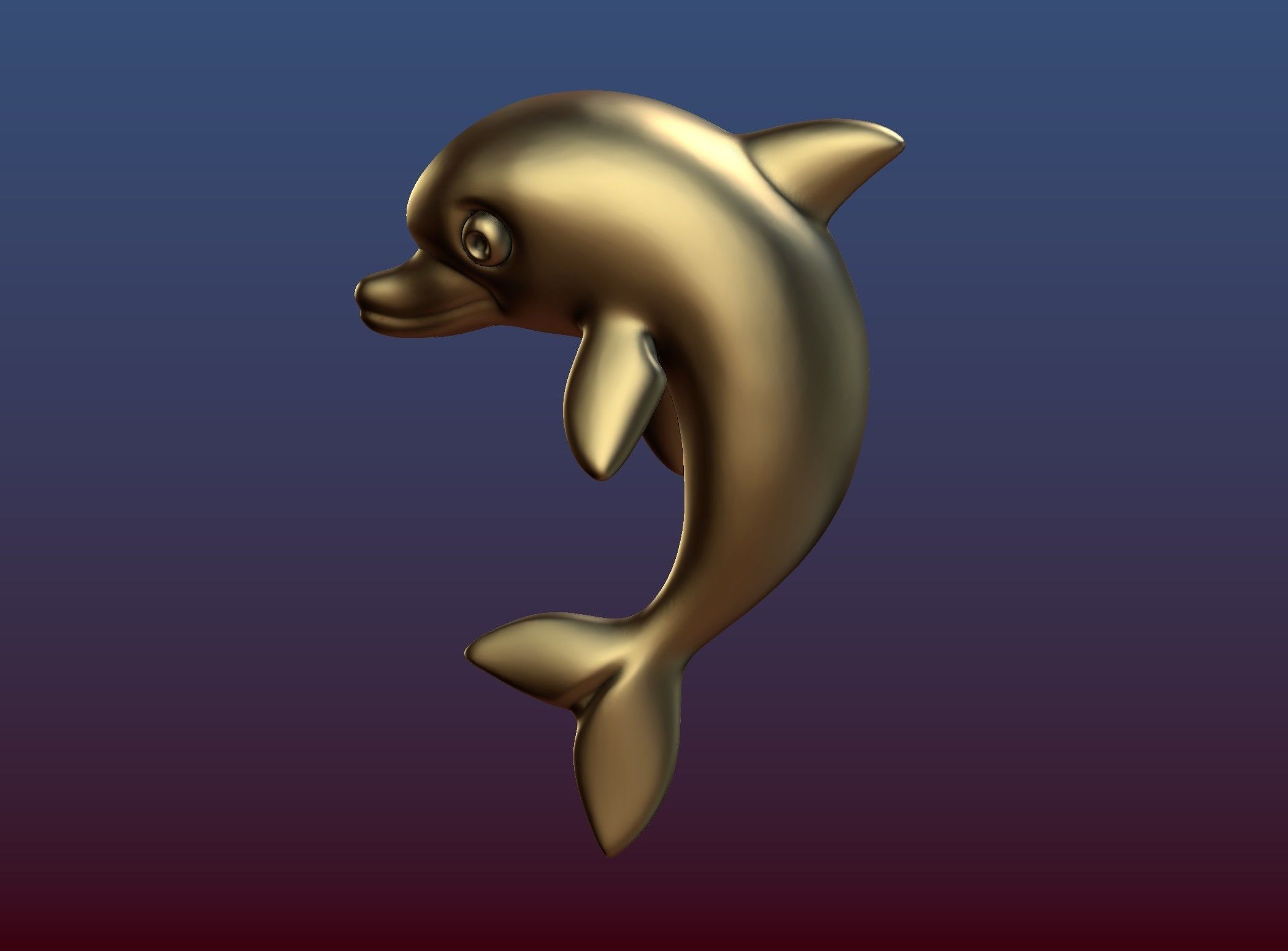 Dolphin gold 3D print model_4