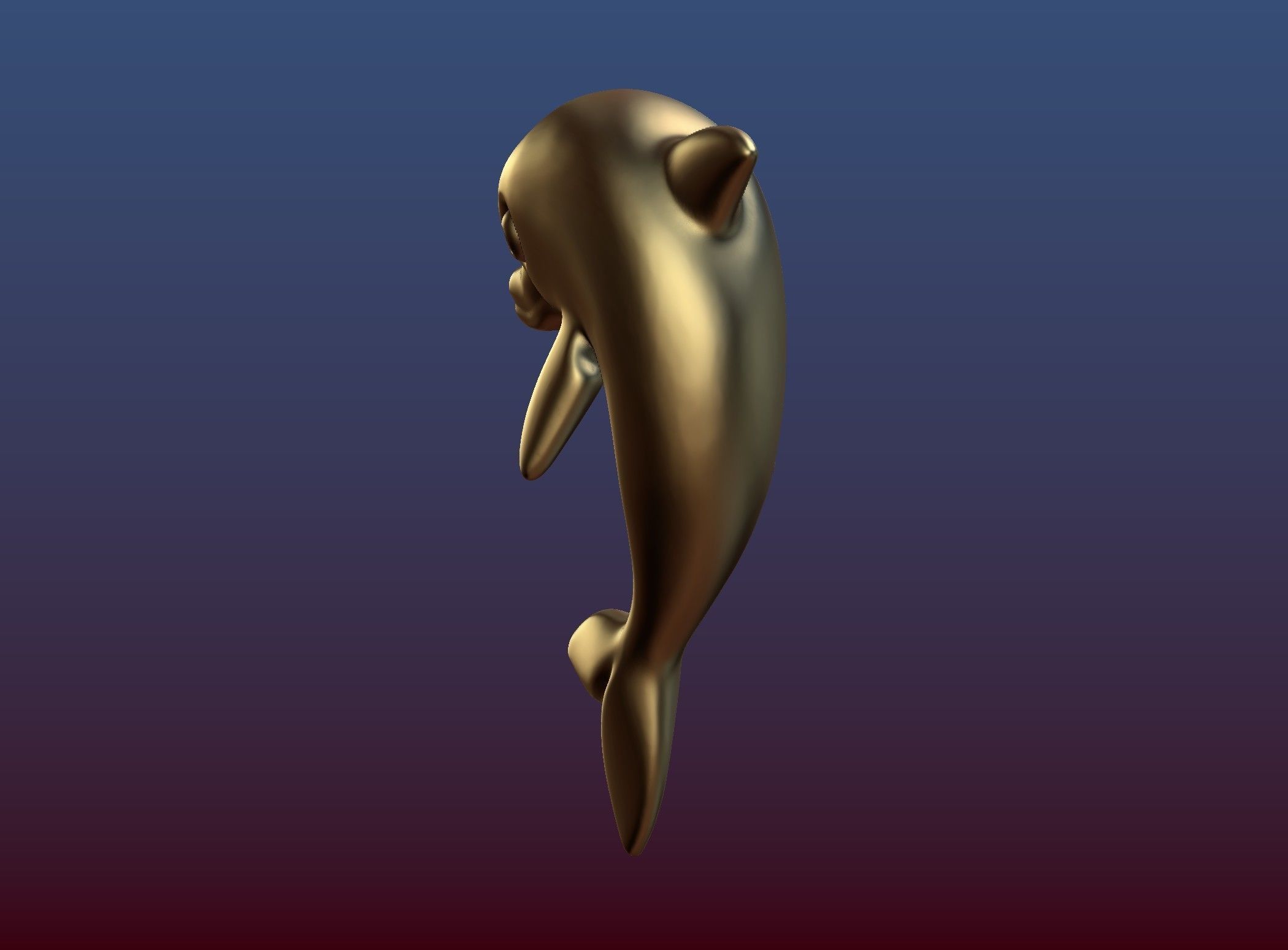 Dolphin gold 3D print model_5