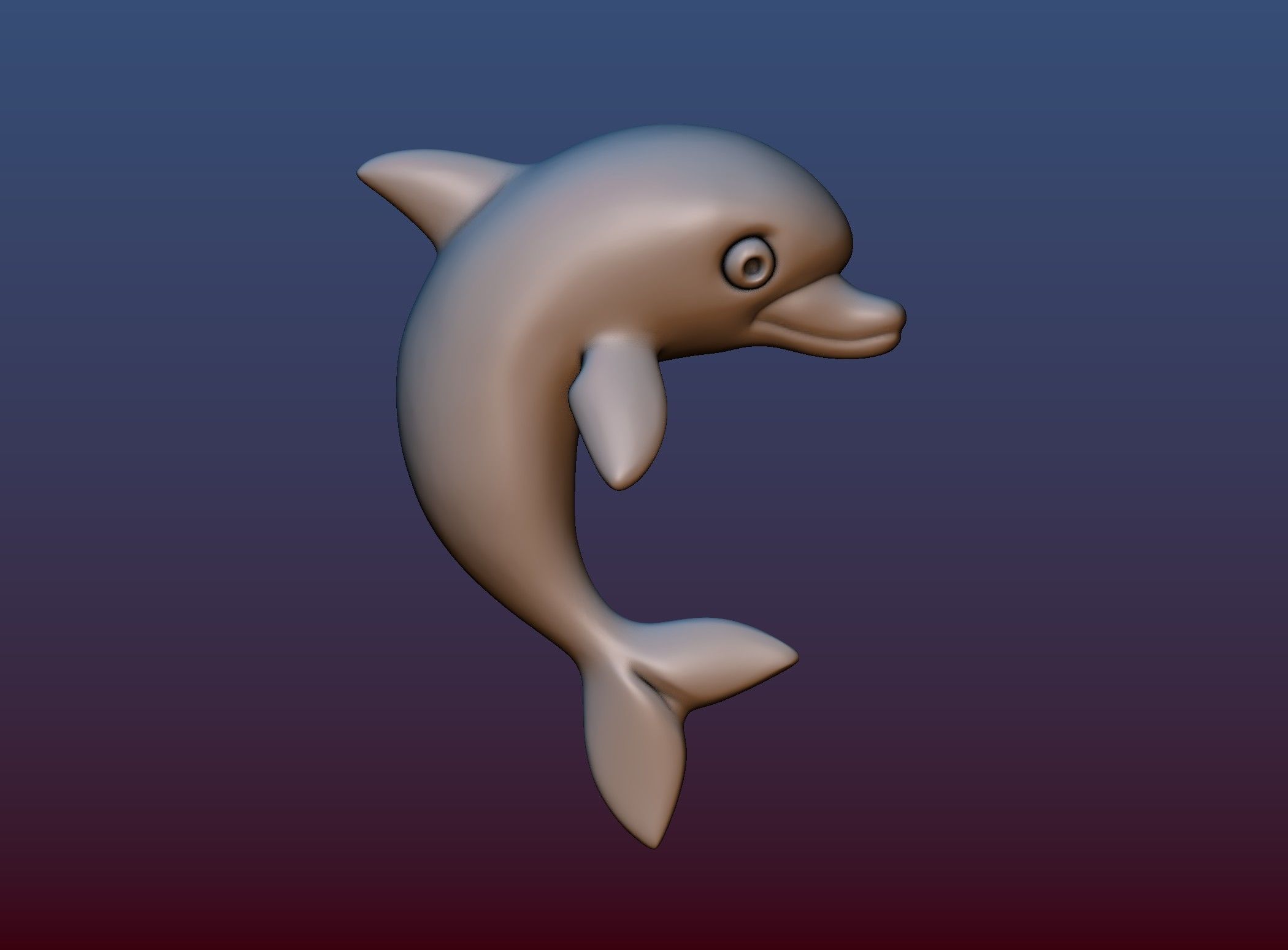 Dolphin gold 3D print model_8