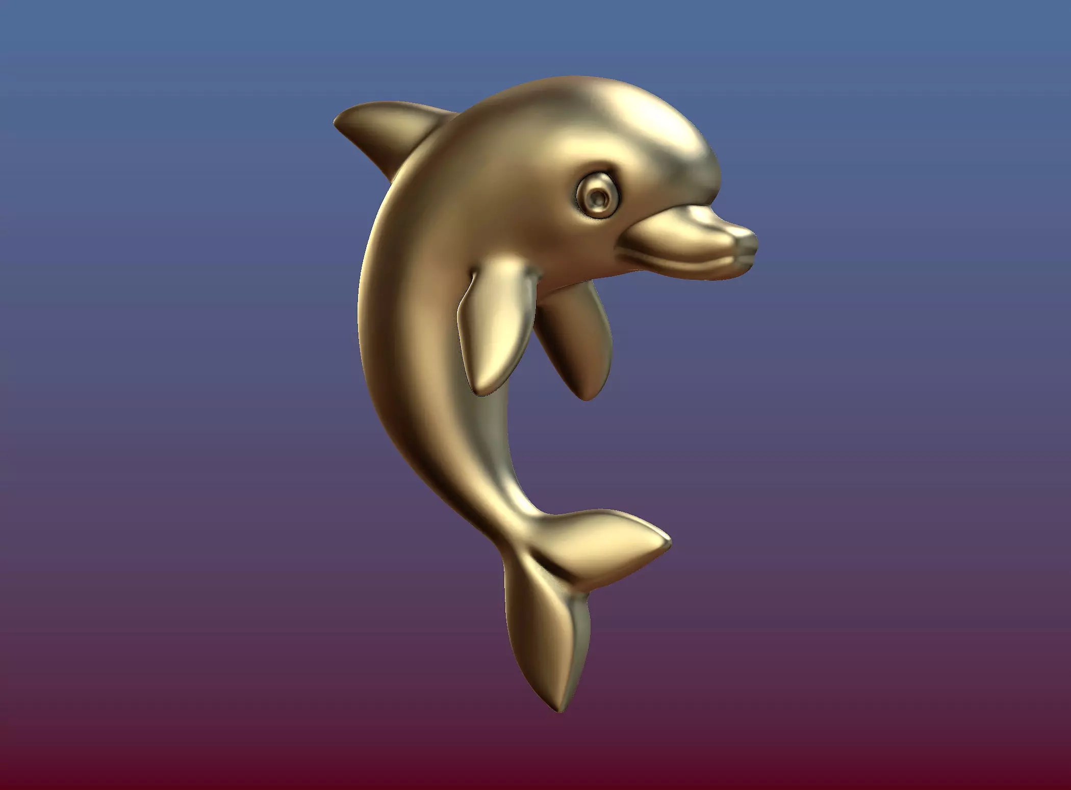 Dolphin gold 3D print model_0