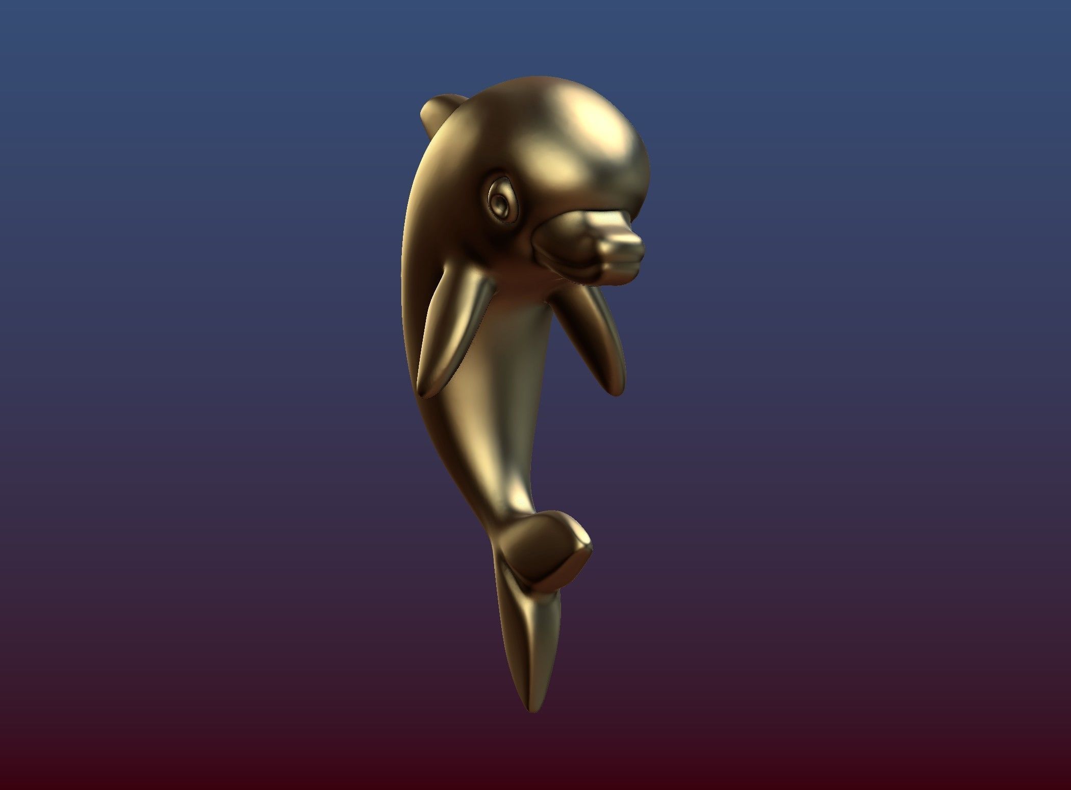 Dolphin gold 3D print model_1