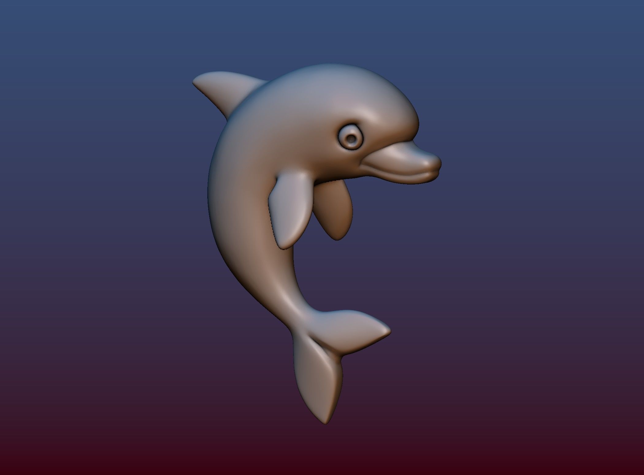 Dolphin gold 3D print model_7
