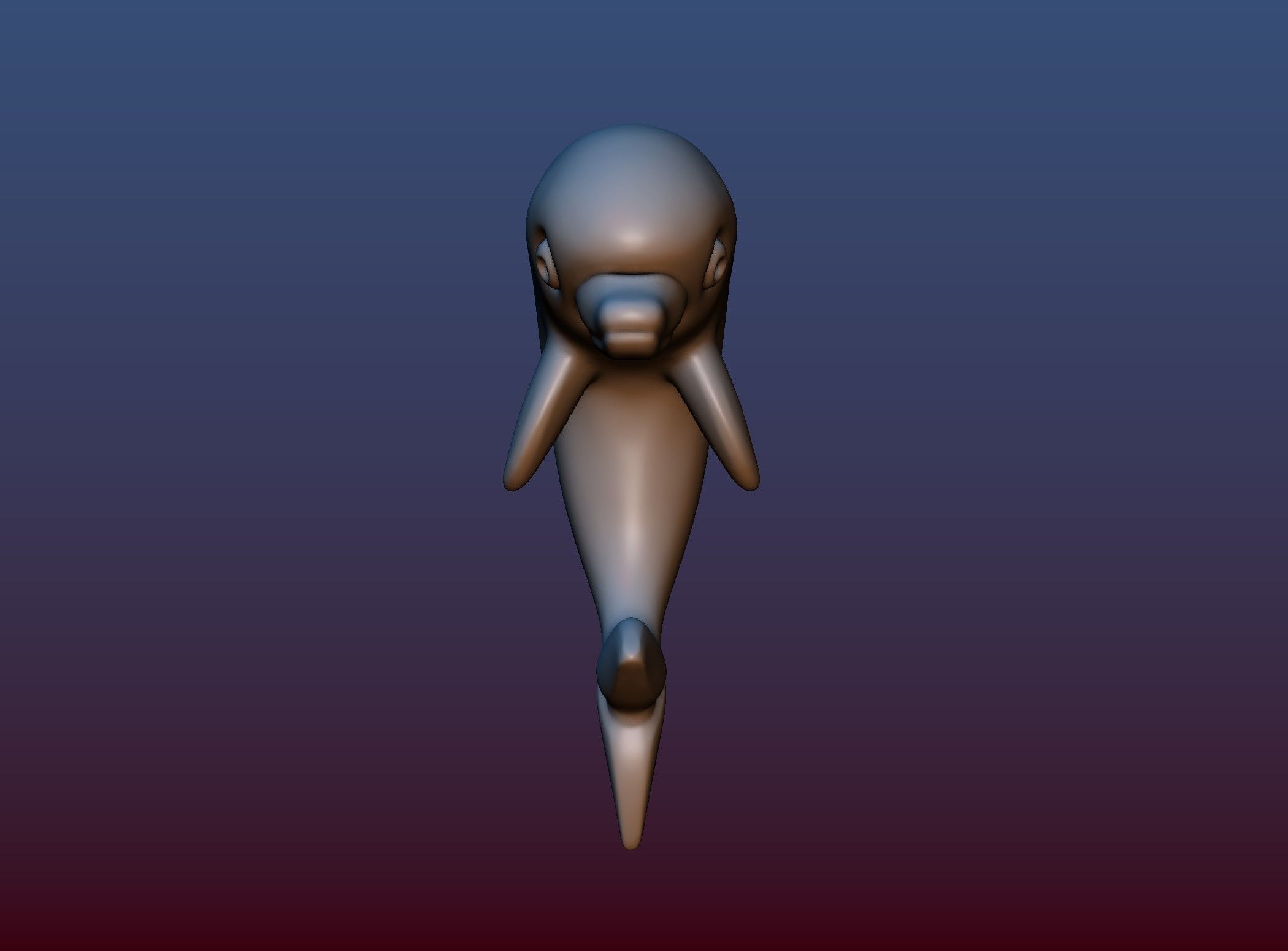 Dolphin gold 3D print model_9