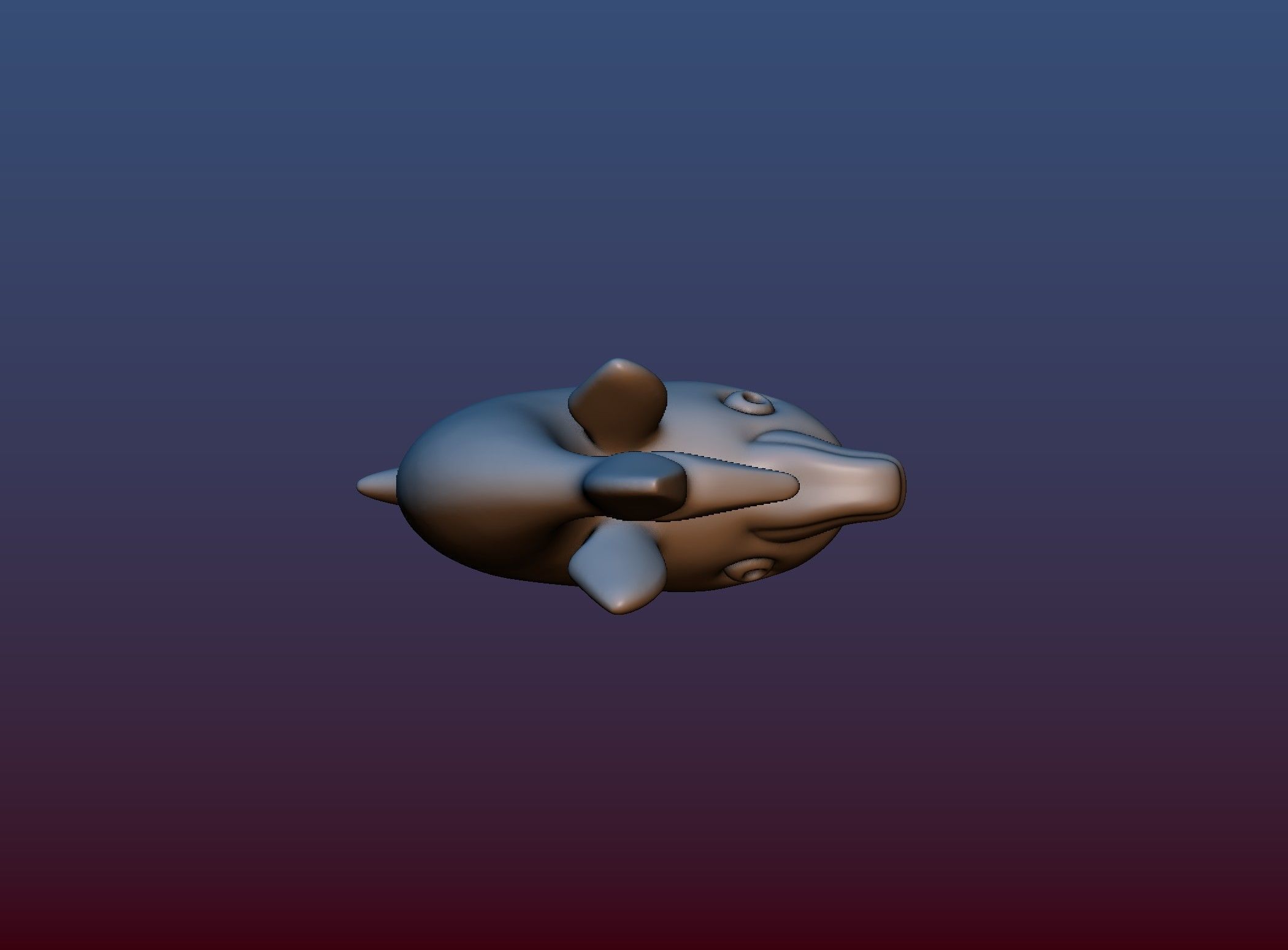 Dolphin gold 3D print model_12