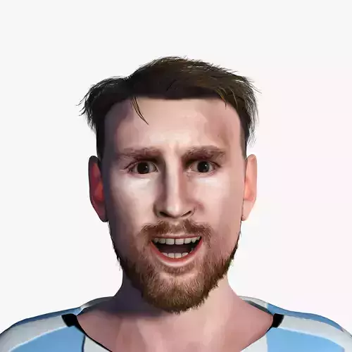 Lionel Messi  3D Rigged model ready for animation Low-poly 3D model