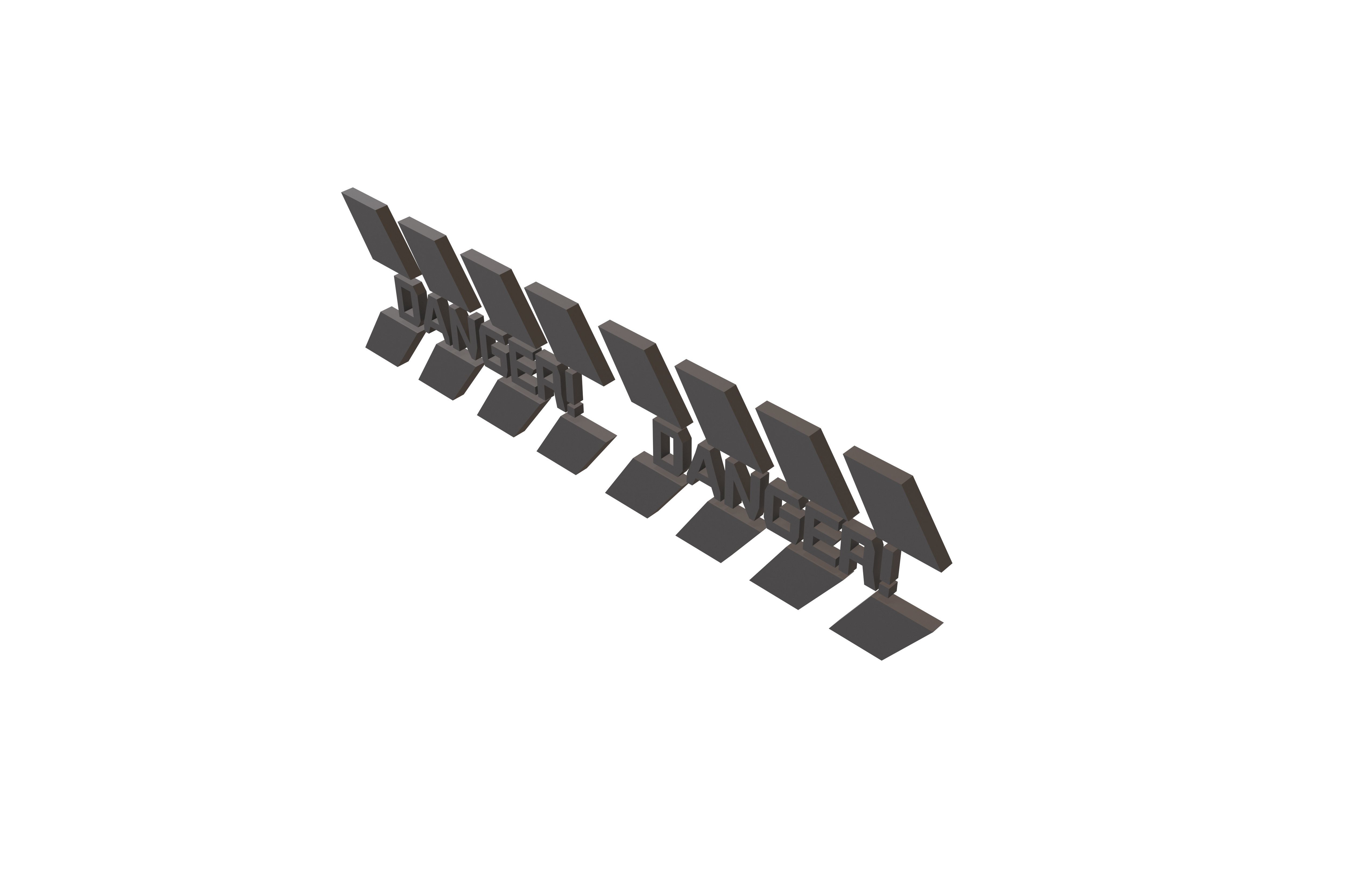 Cyberpunk Future Danger Sign v1 008 Low-poly 3D model_2