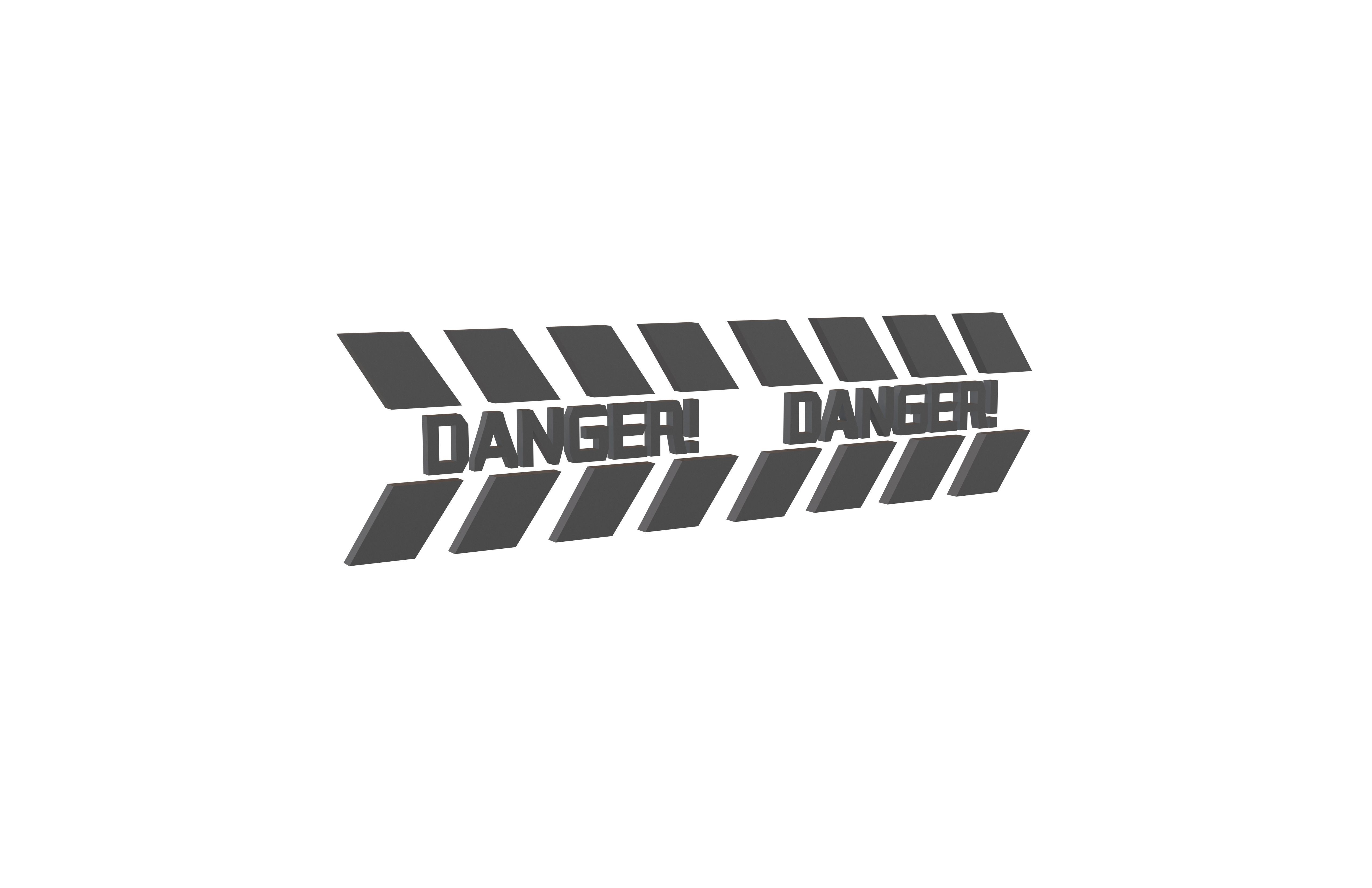 Cyberpunk Future Danger Sign v1 008 Low-poly 3D model_1