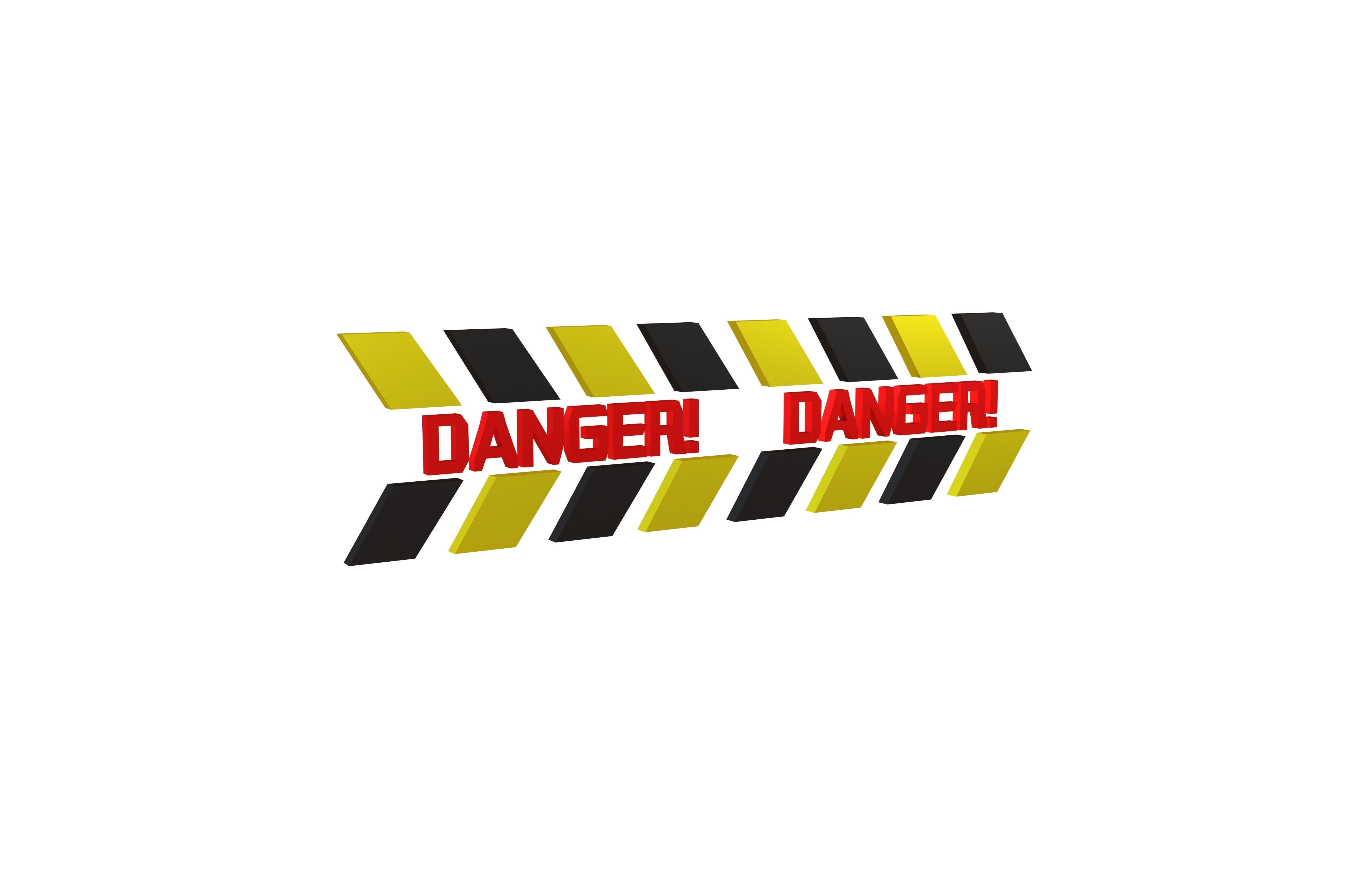 Cyberpunk Future Danger Sign v1 009 Low-poly 3D model_1