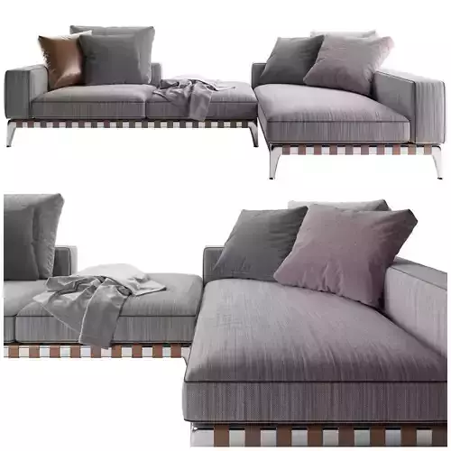 Flexform-sofa-Gregory sectional sofa with cushions and pillows