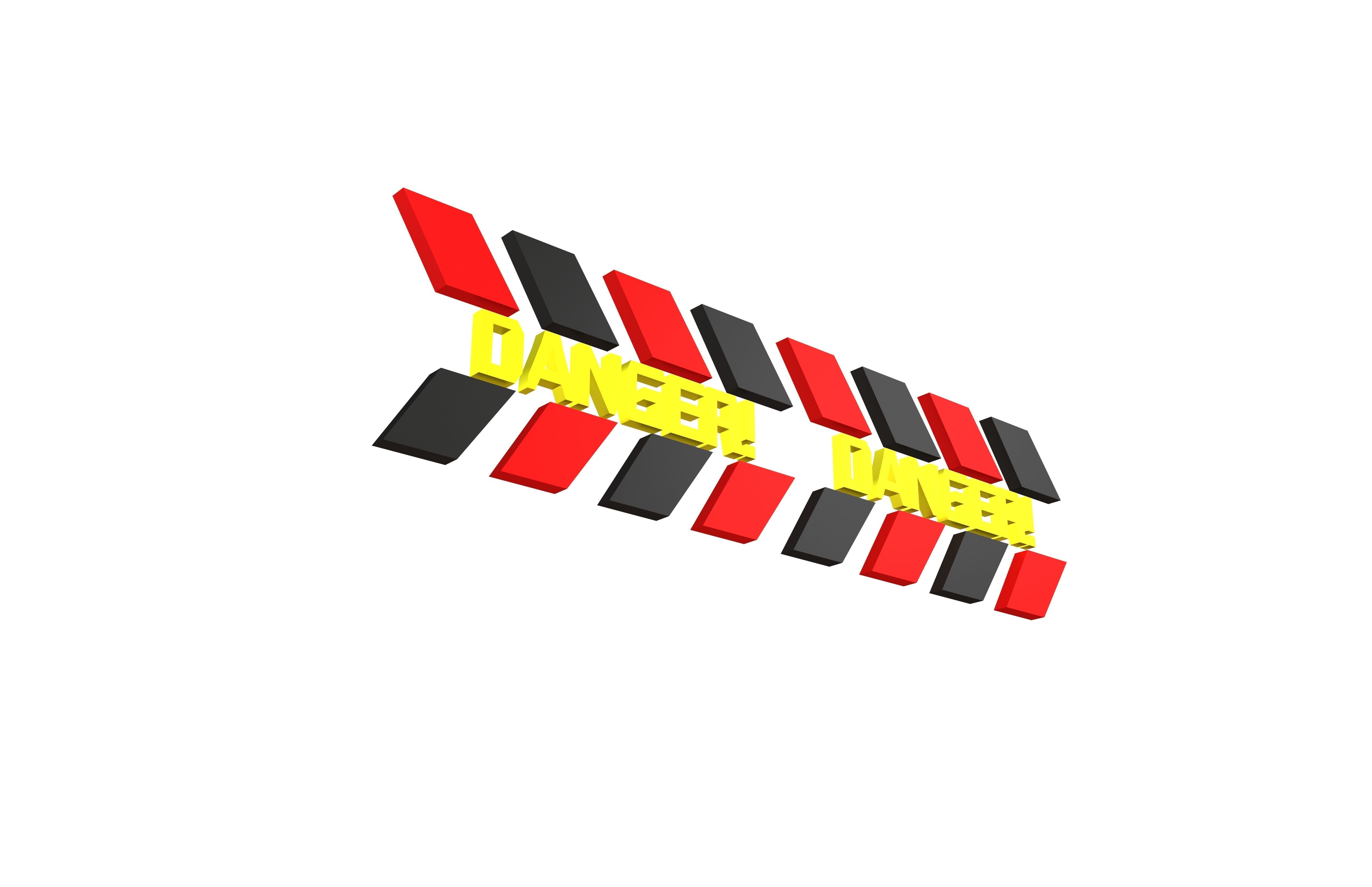 Cyberpunk Future Danger Sign v1 010 Low-poly 3D model_3