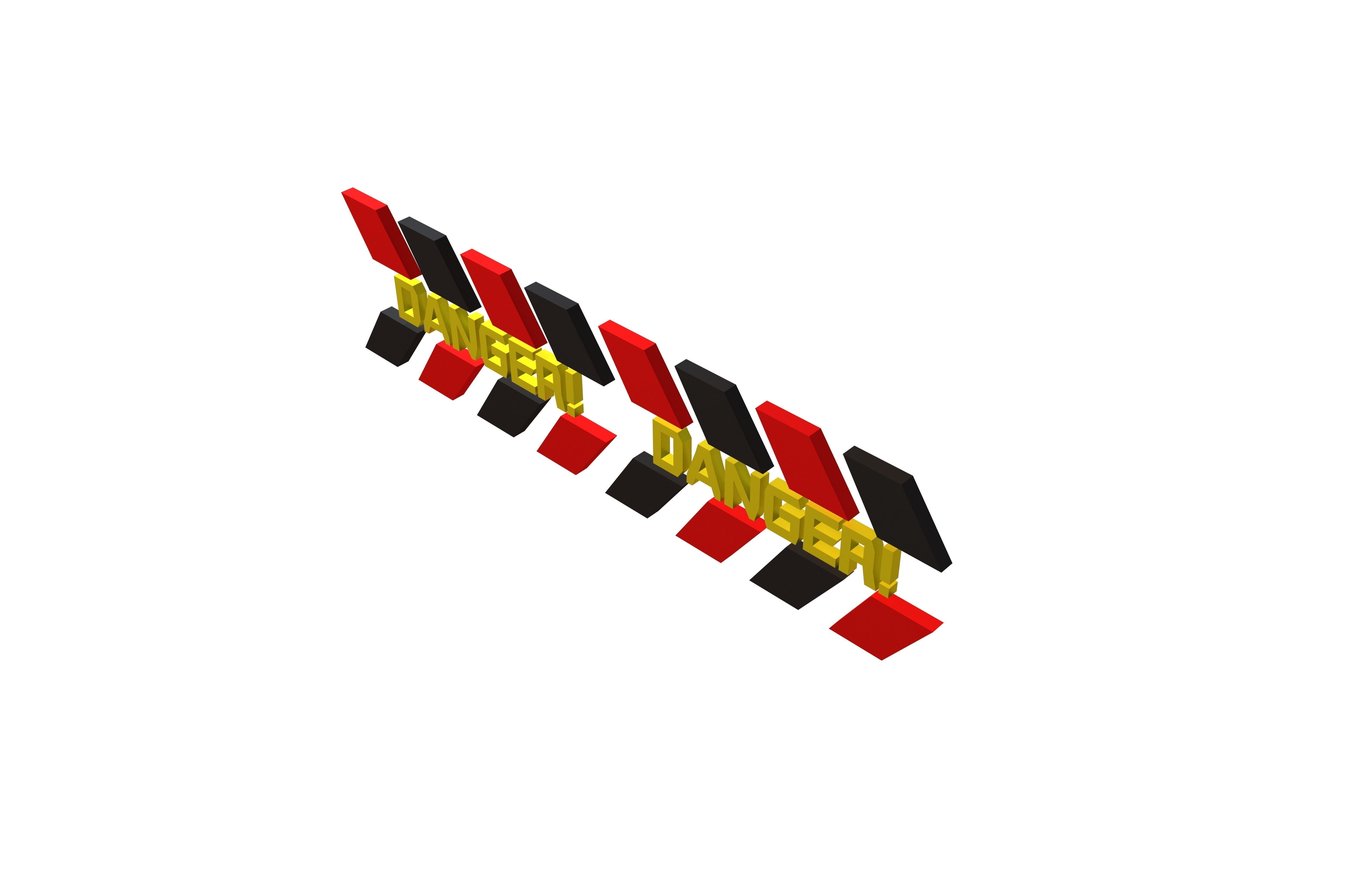 Cyberpunk Future Danger Sign v1 010 Low-poly 3D model_2