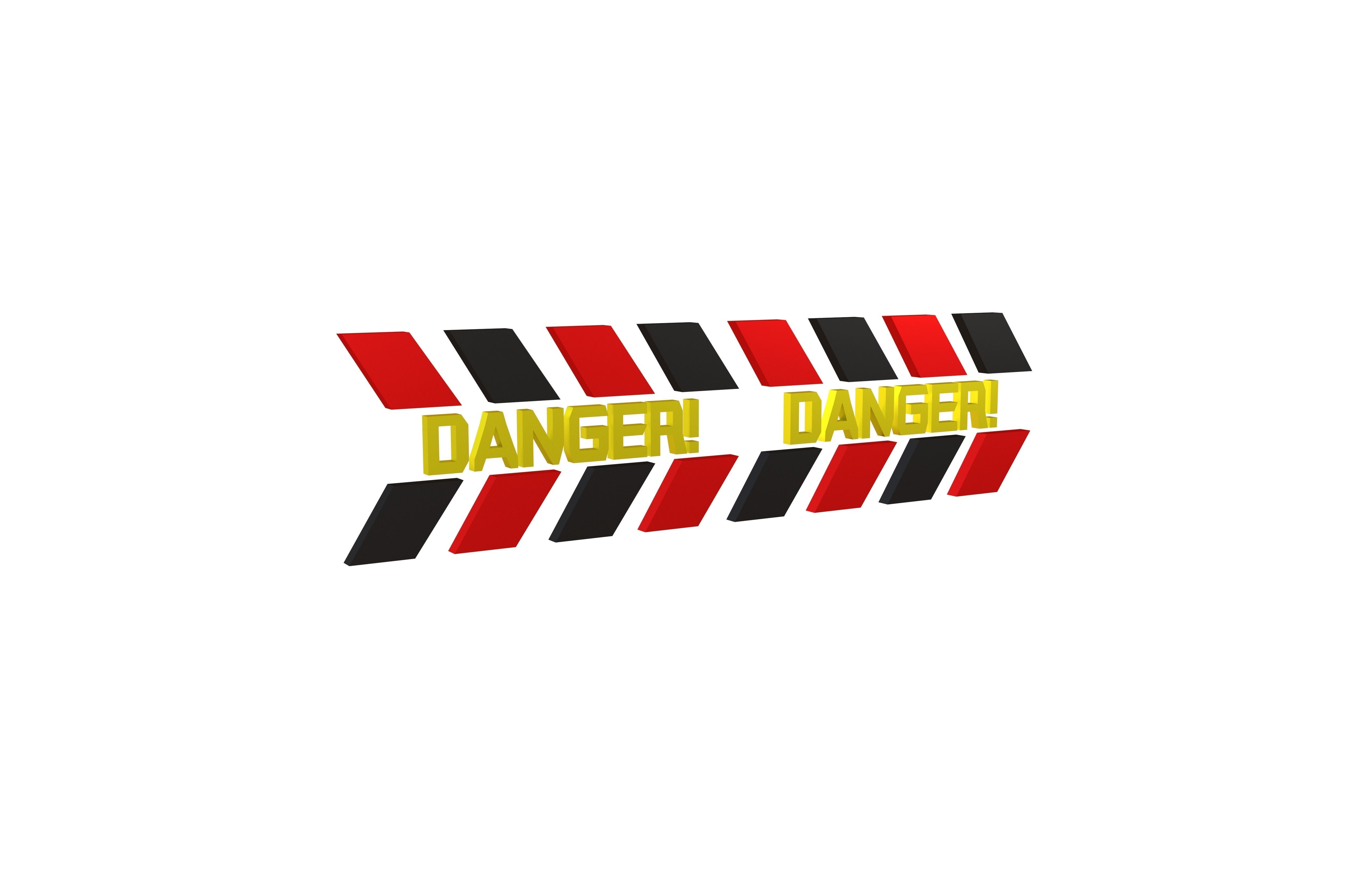 Cyberpunk Future Danger Sign v1 010 Low-poly 3D model_1
