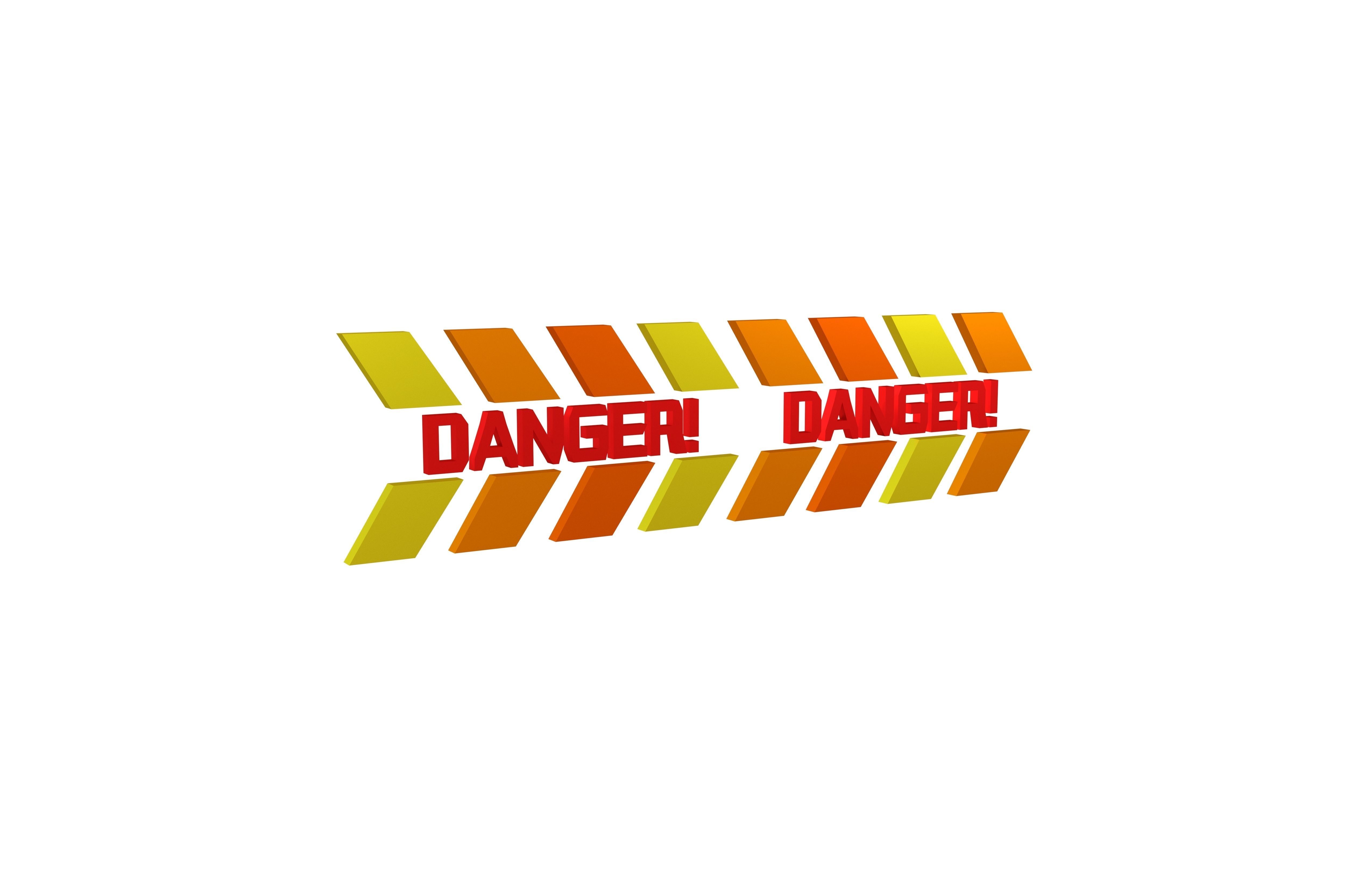 Cyberpunk Future Danger Sign v1 011 Low-poly 3D model_1