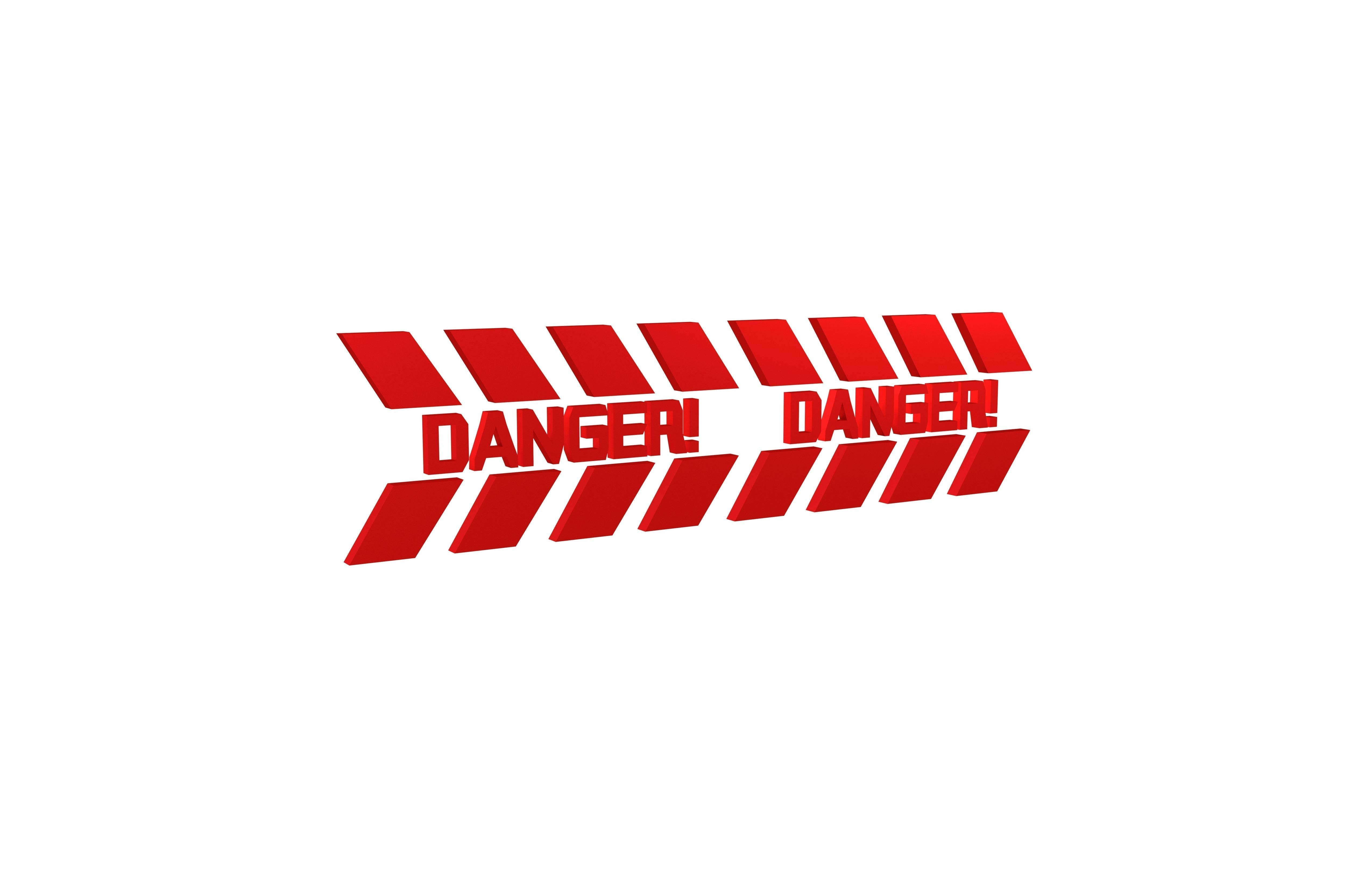 Cyberpunk Future Danger Sign v1 012 Low-poly 3D model_1