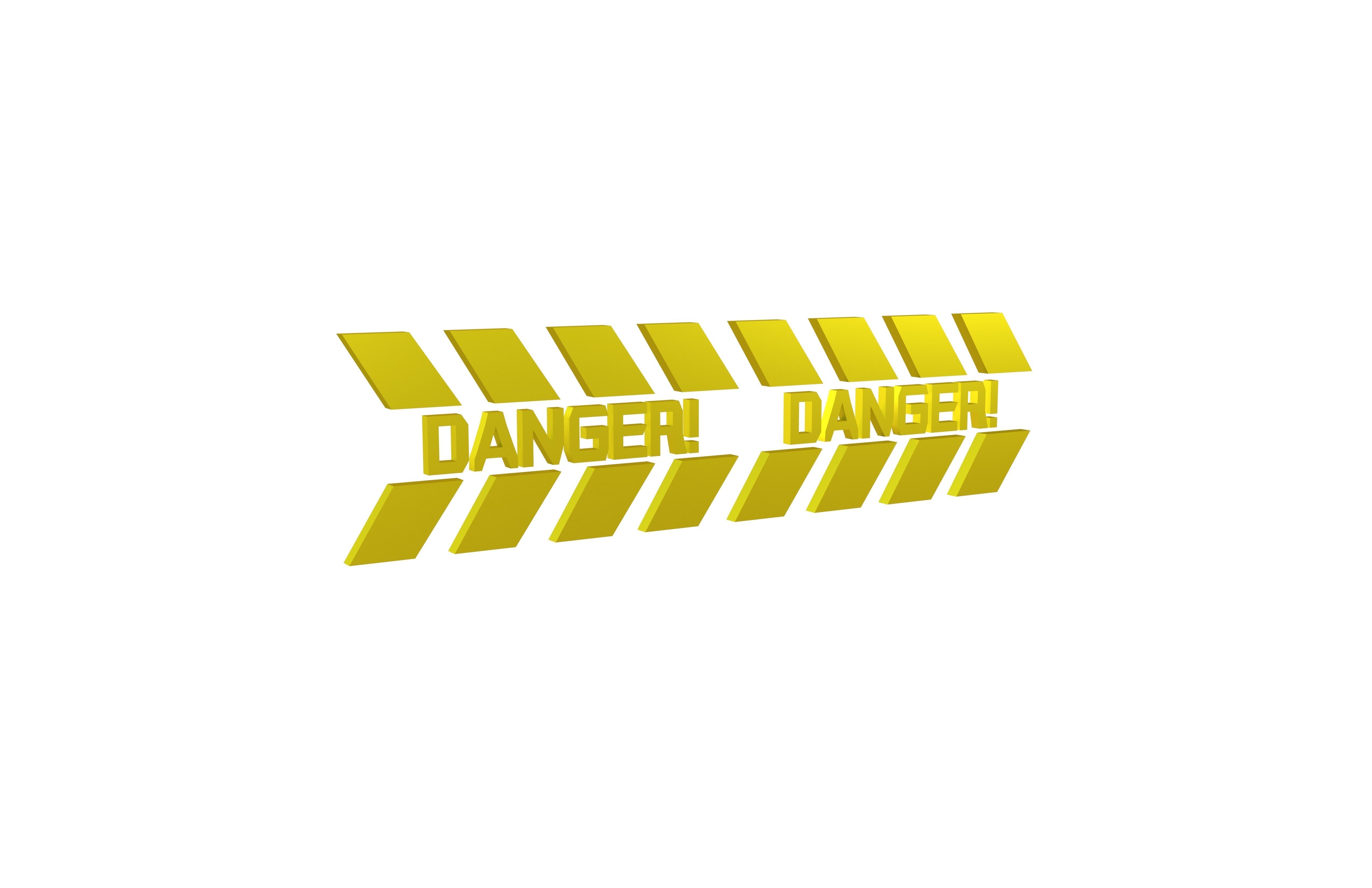 Cyberpunk Future Danger Sign v1 013 Low-poly 3D model_2