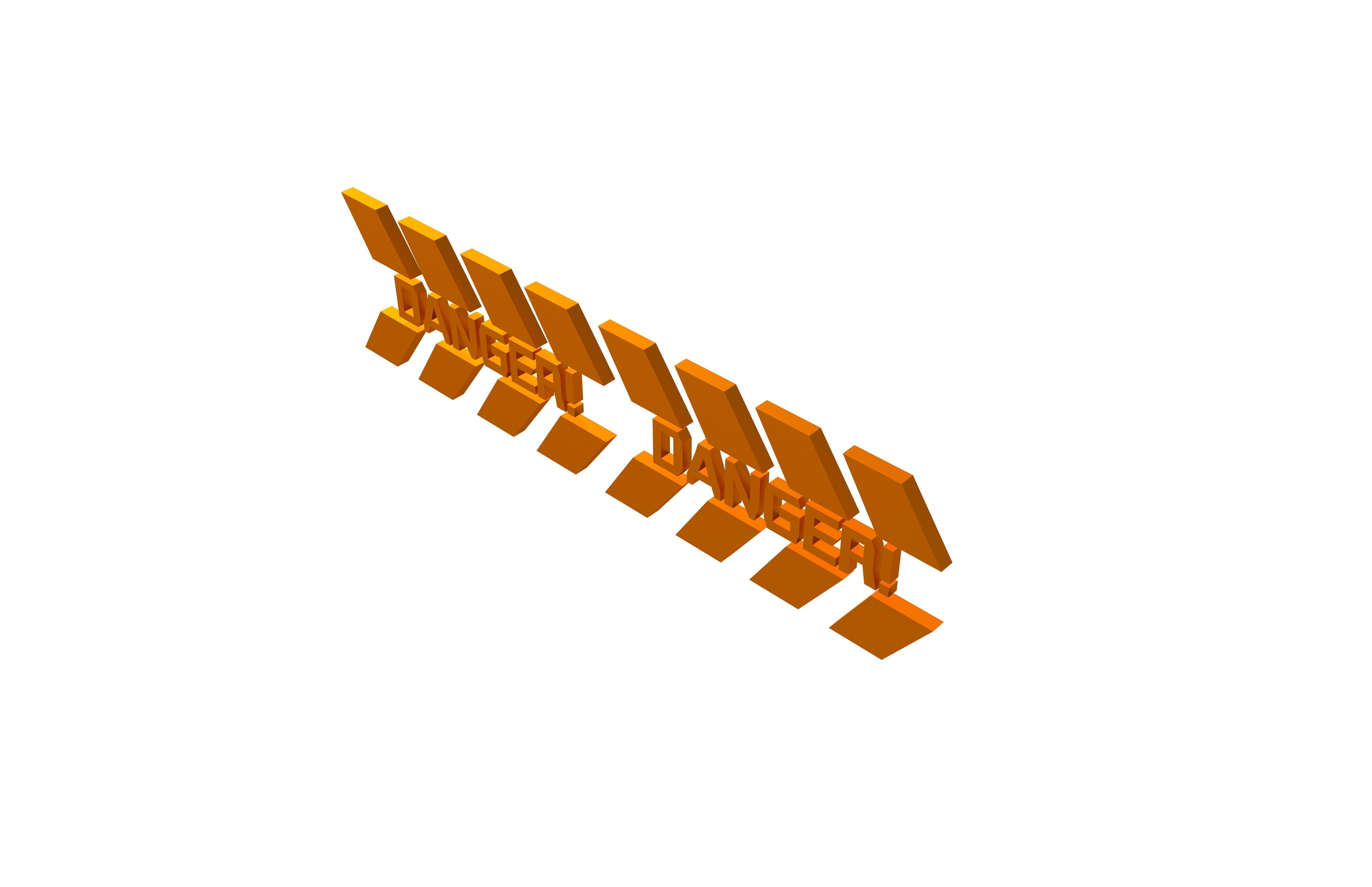 Cyberpunk Future Danger Sign v1 014 Low-poly 3D model_2