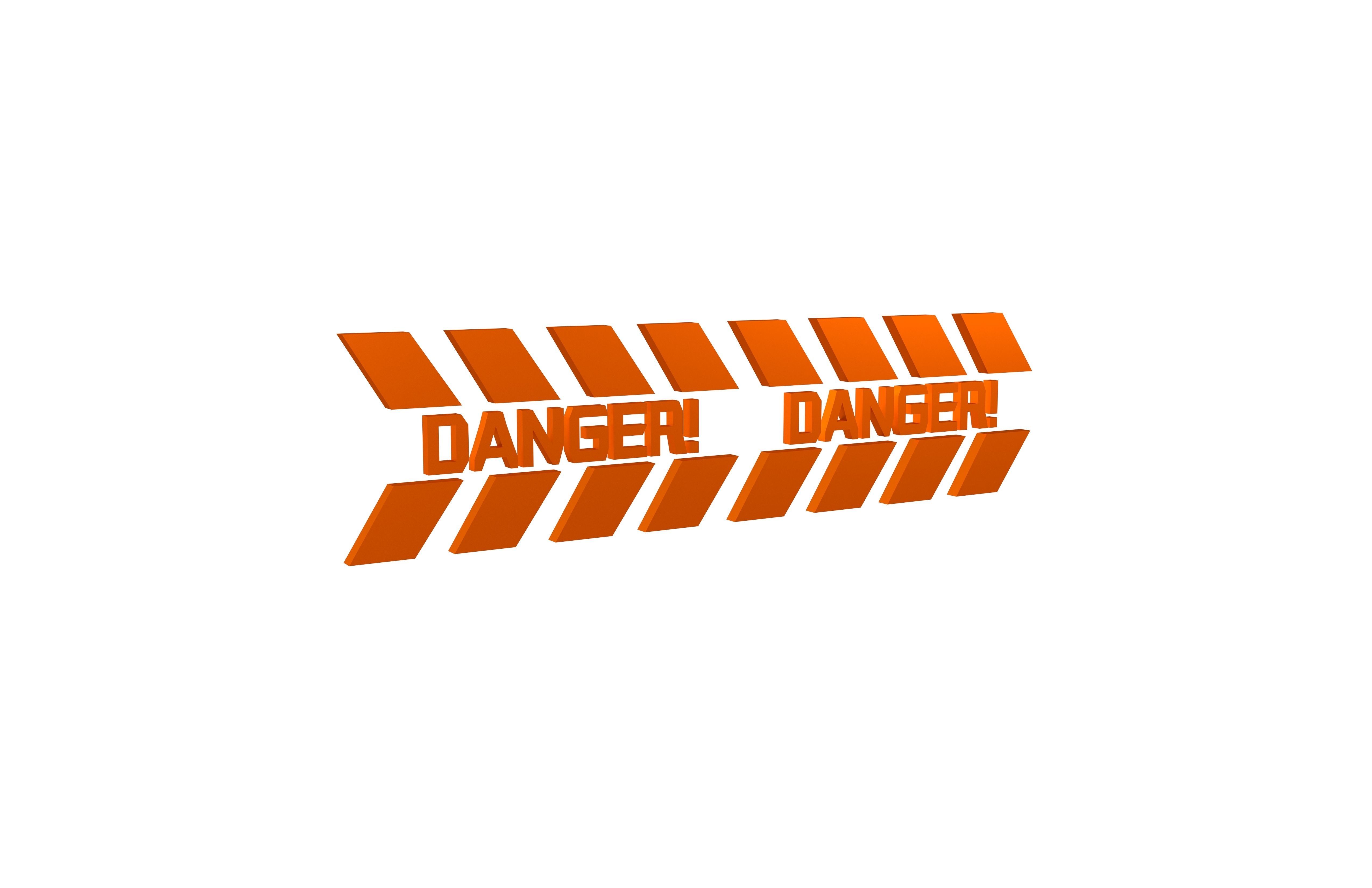 Cyberpunk Future Danger Sign v1 015 Low-poly 3D model_1