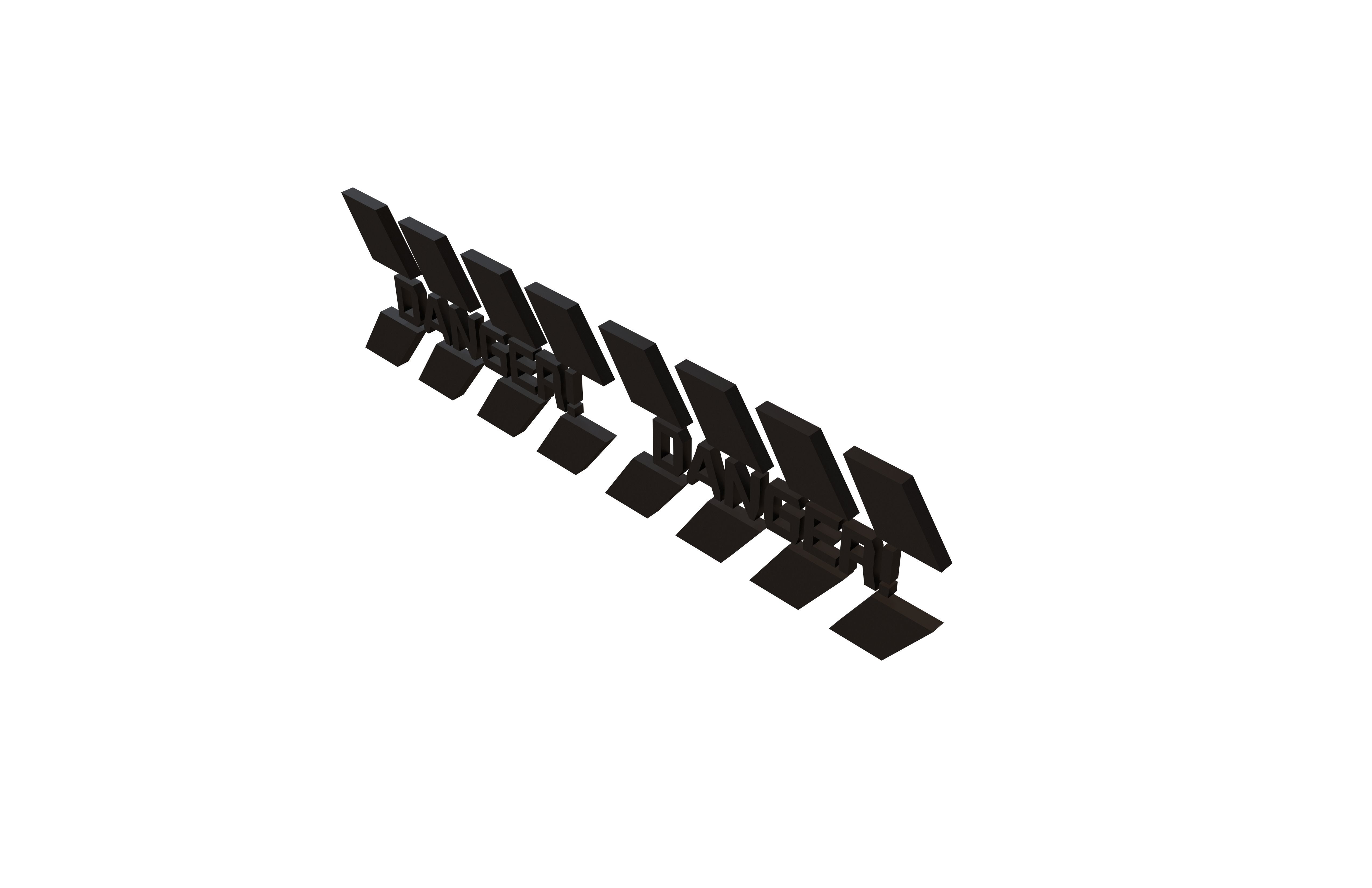 Cyberpunk Future Danger Sign v1 016 Low-poly 3D model_2