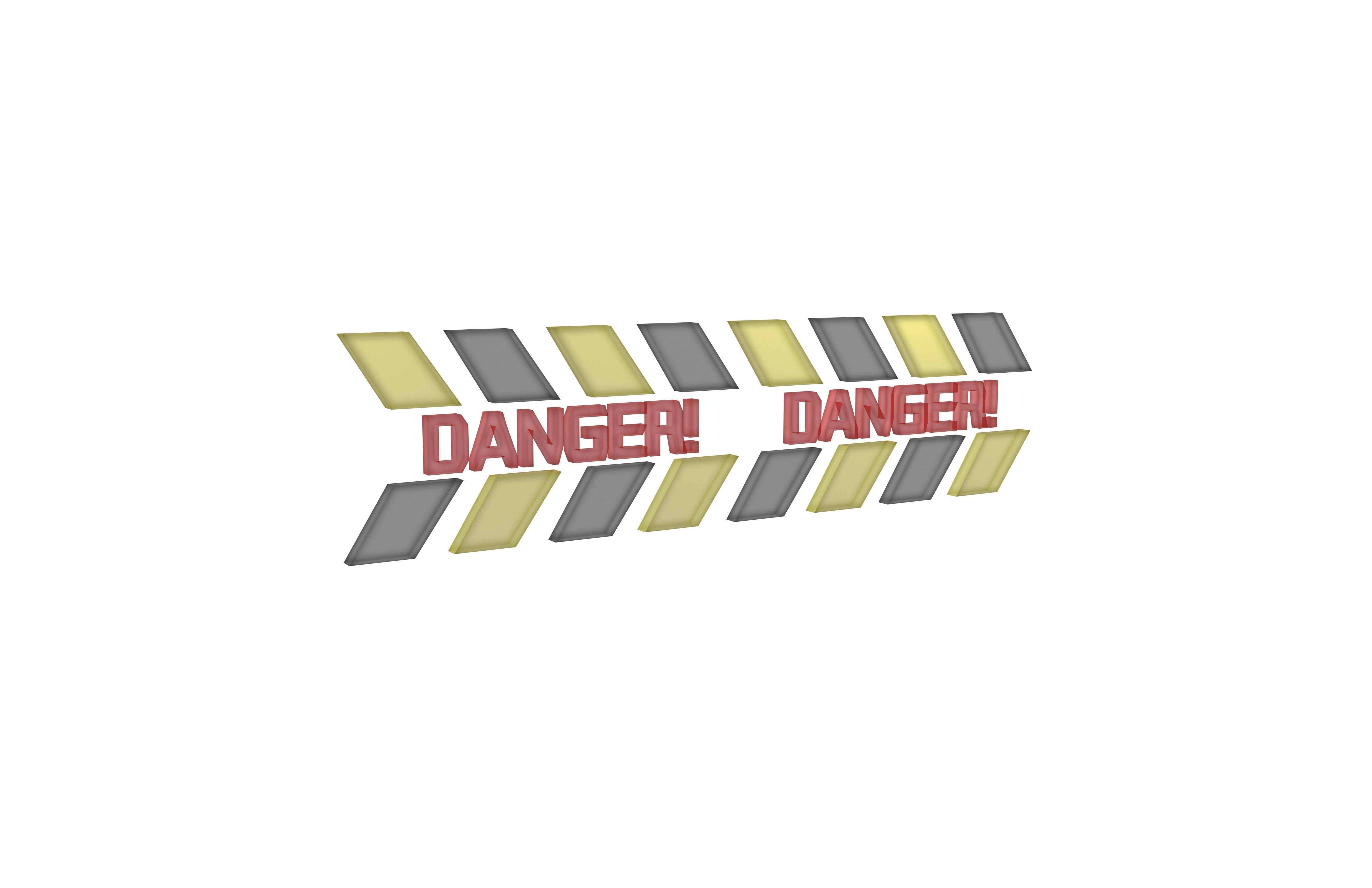 Cyberpunk Future Danger Sign v1 017 Low-poly 3D model_1