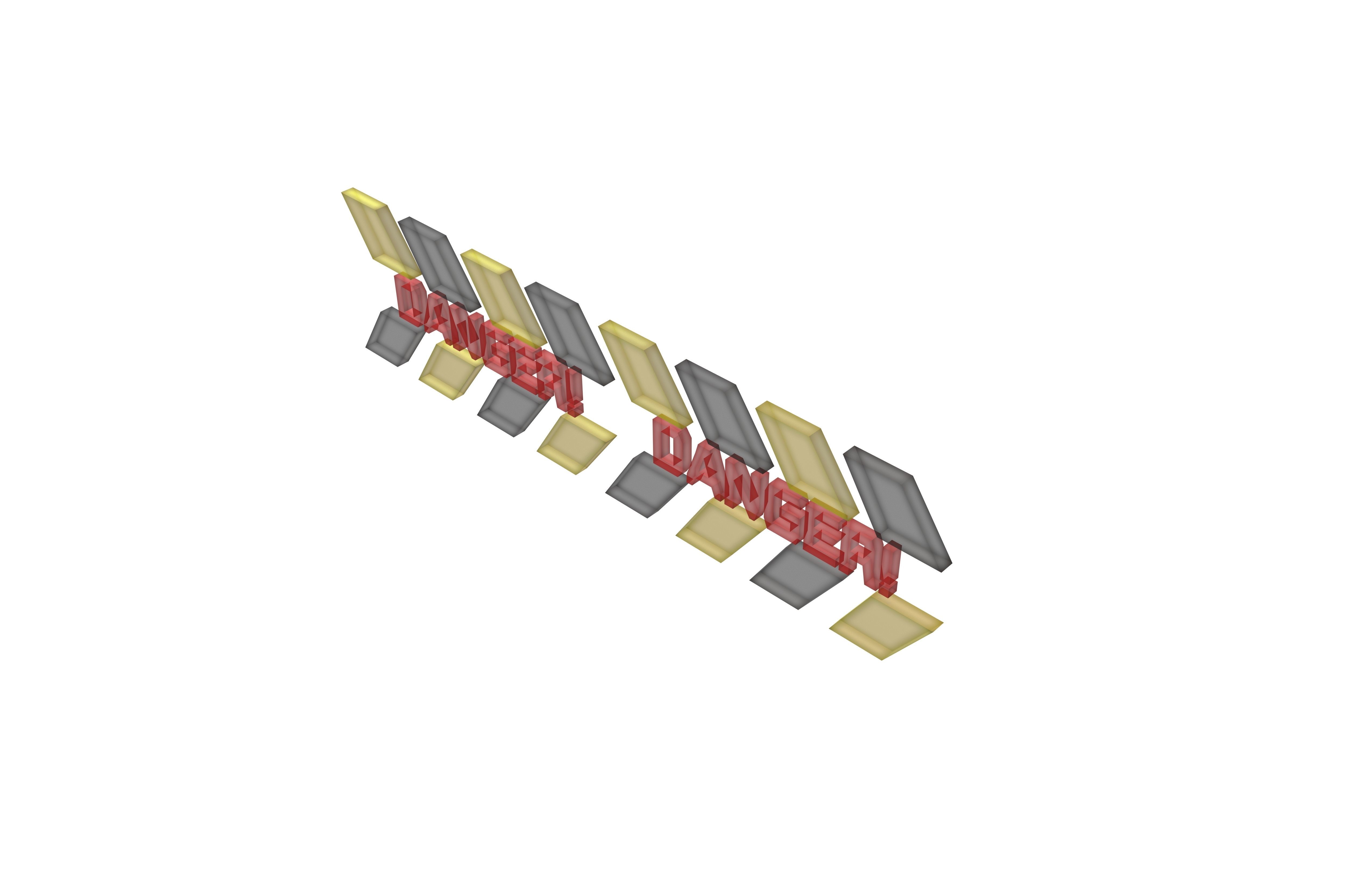 Cyberpunk Future Danger Sign v1 017 Low-poly 3D model_2