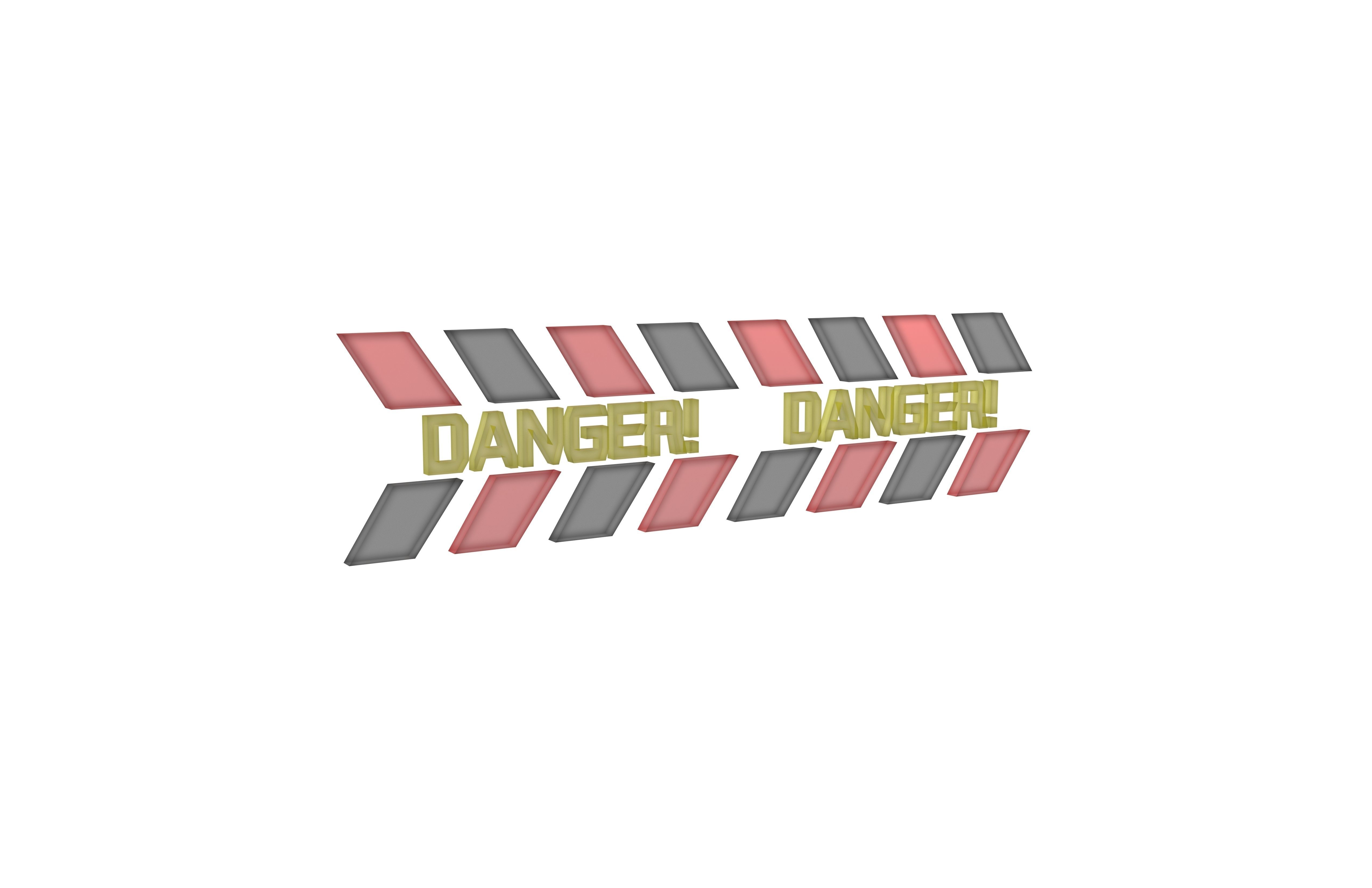 Cyberpunk Future Danger Sign v1 018 Low-poly 3D model_1