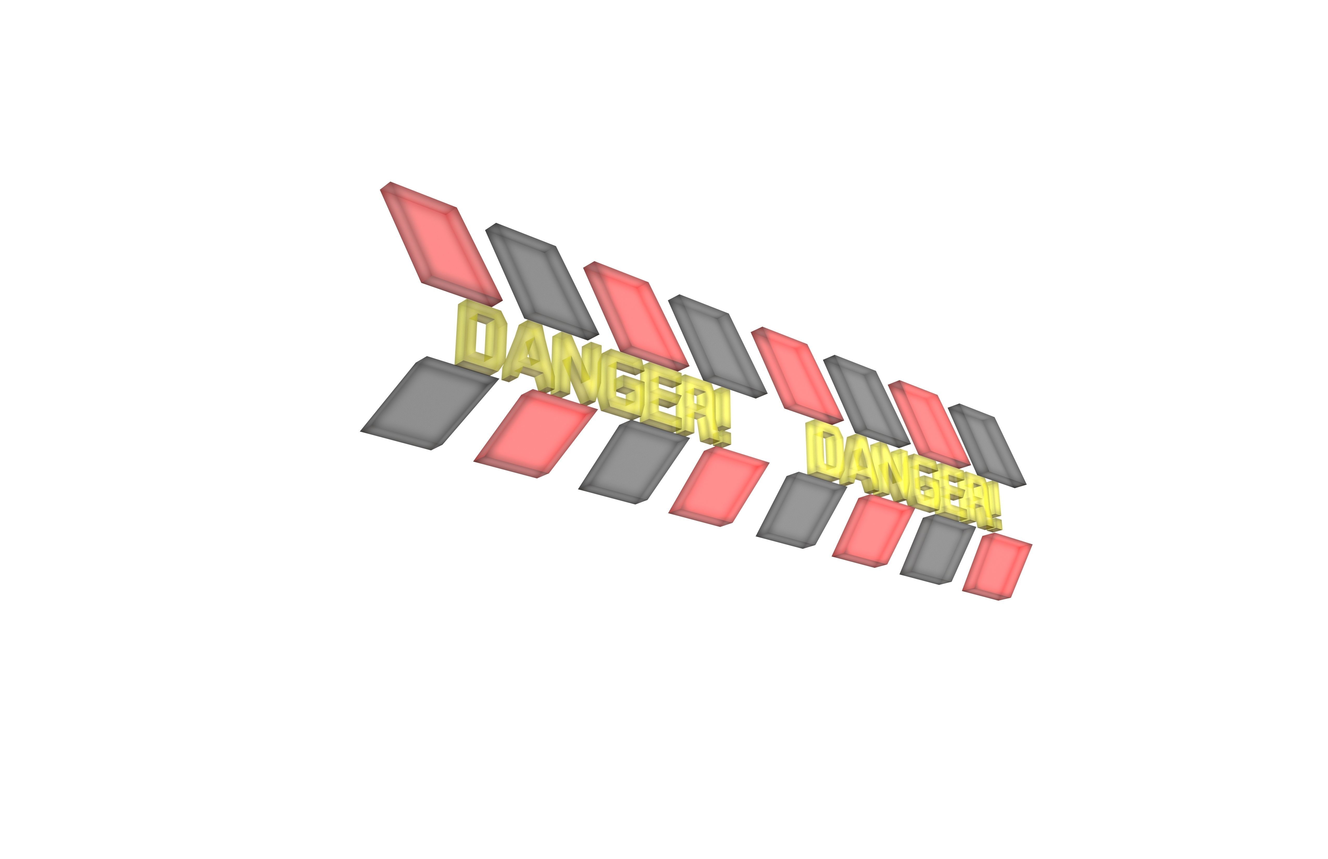 Cyberpunk Future Danger Sign v1 018 Low-poly 3D model_2