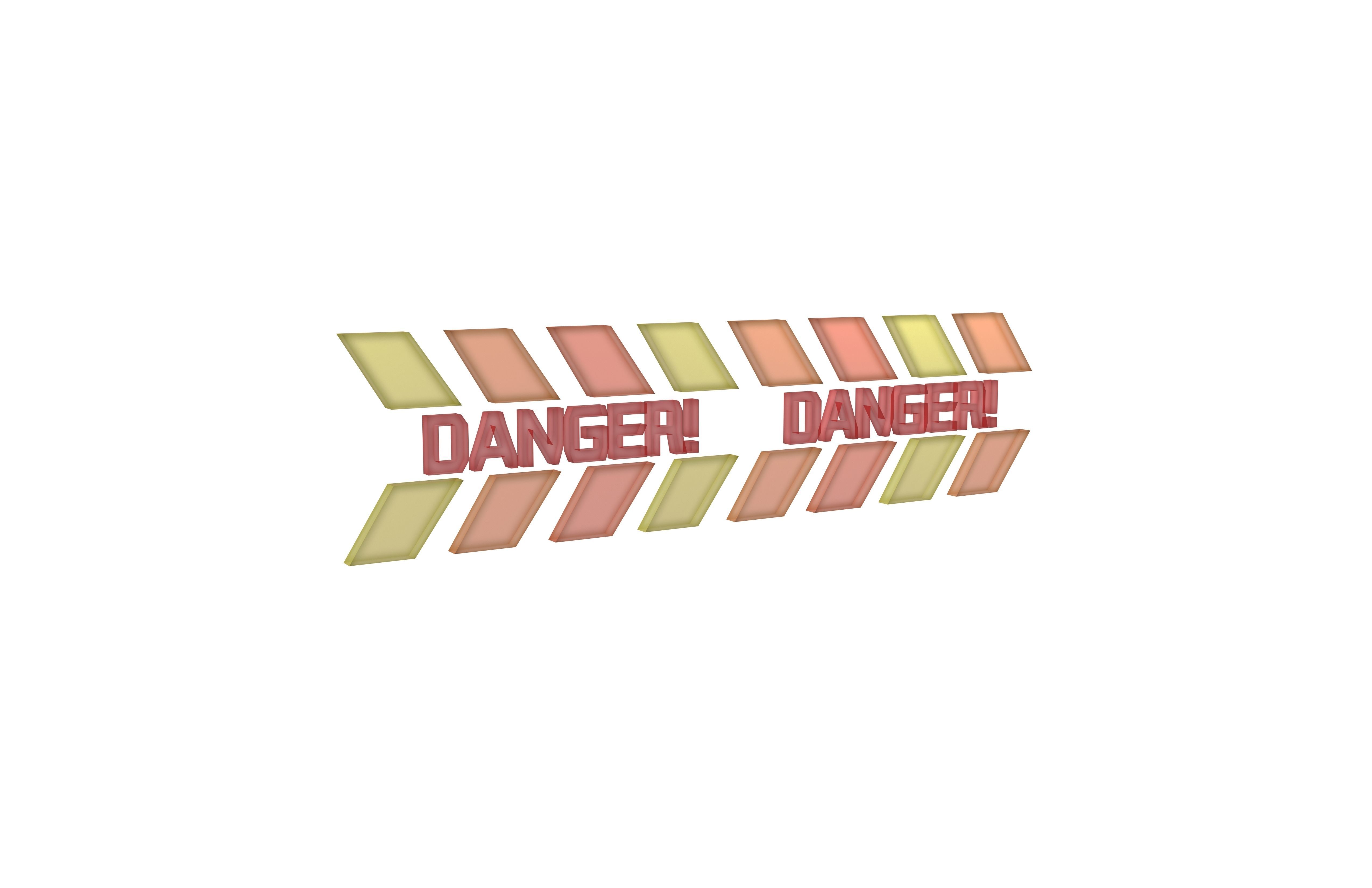 Cyberpunk Future Danger Sign v1 019 Low-poly 3D model_1