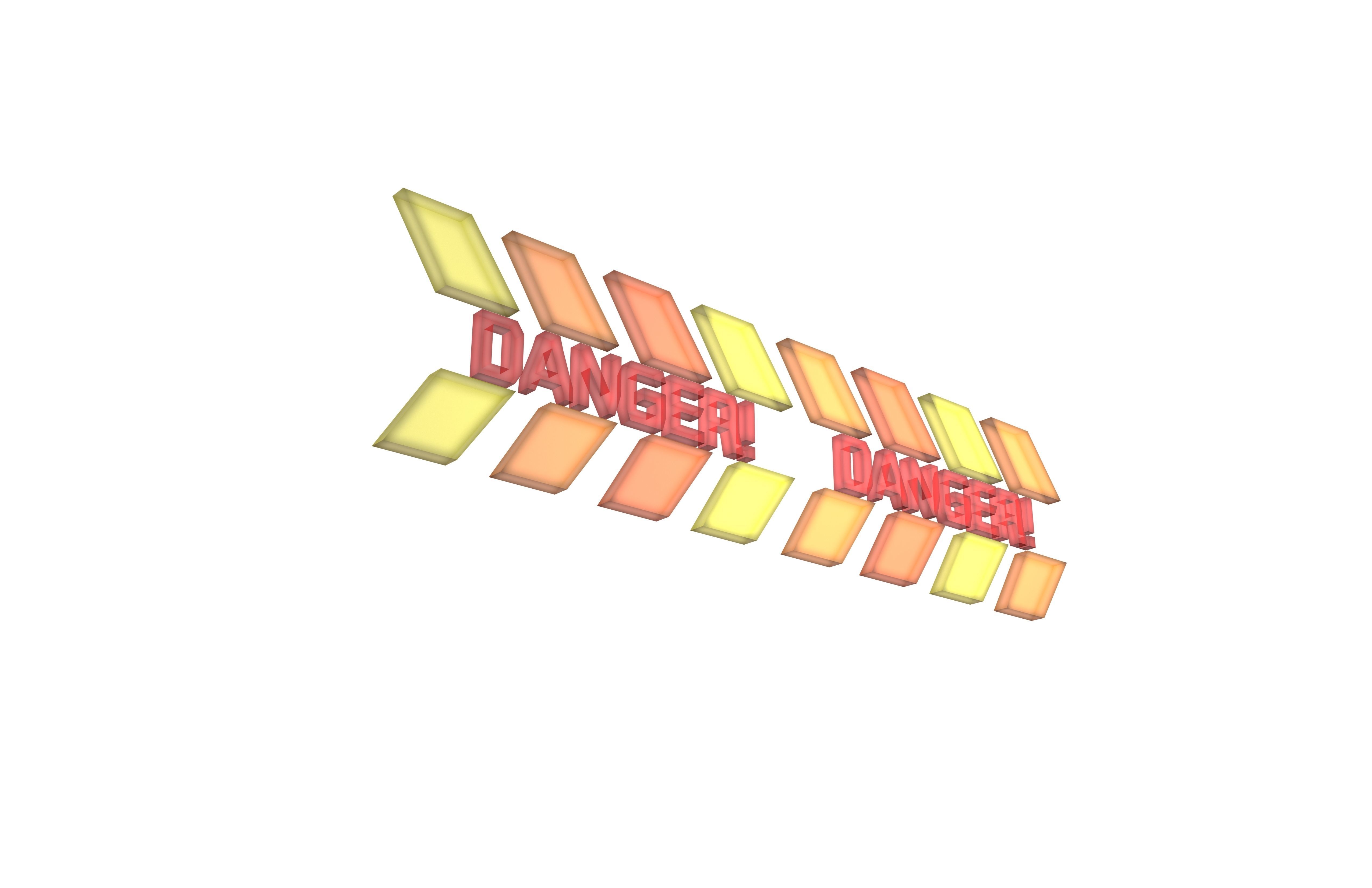 Cyberpunk Future Danger Sign v1 019 Low-poly 3D model_3