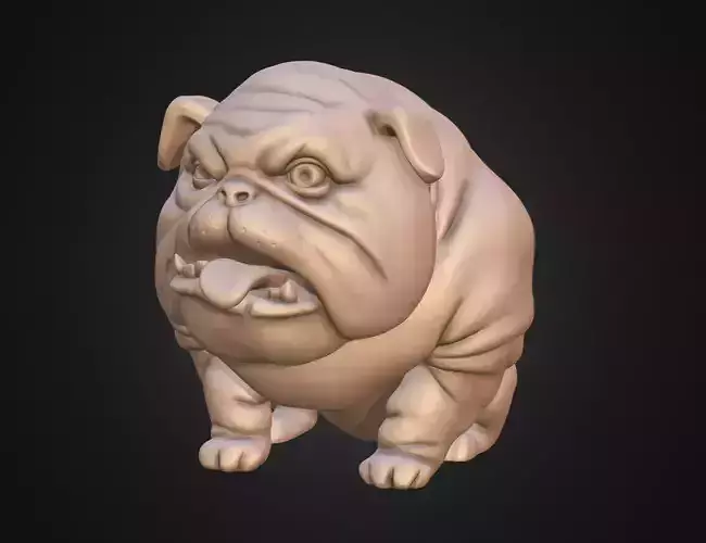 Dog English bulldog stylized 3D print model