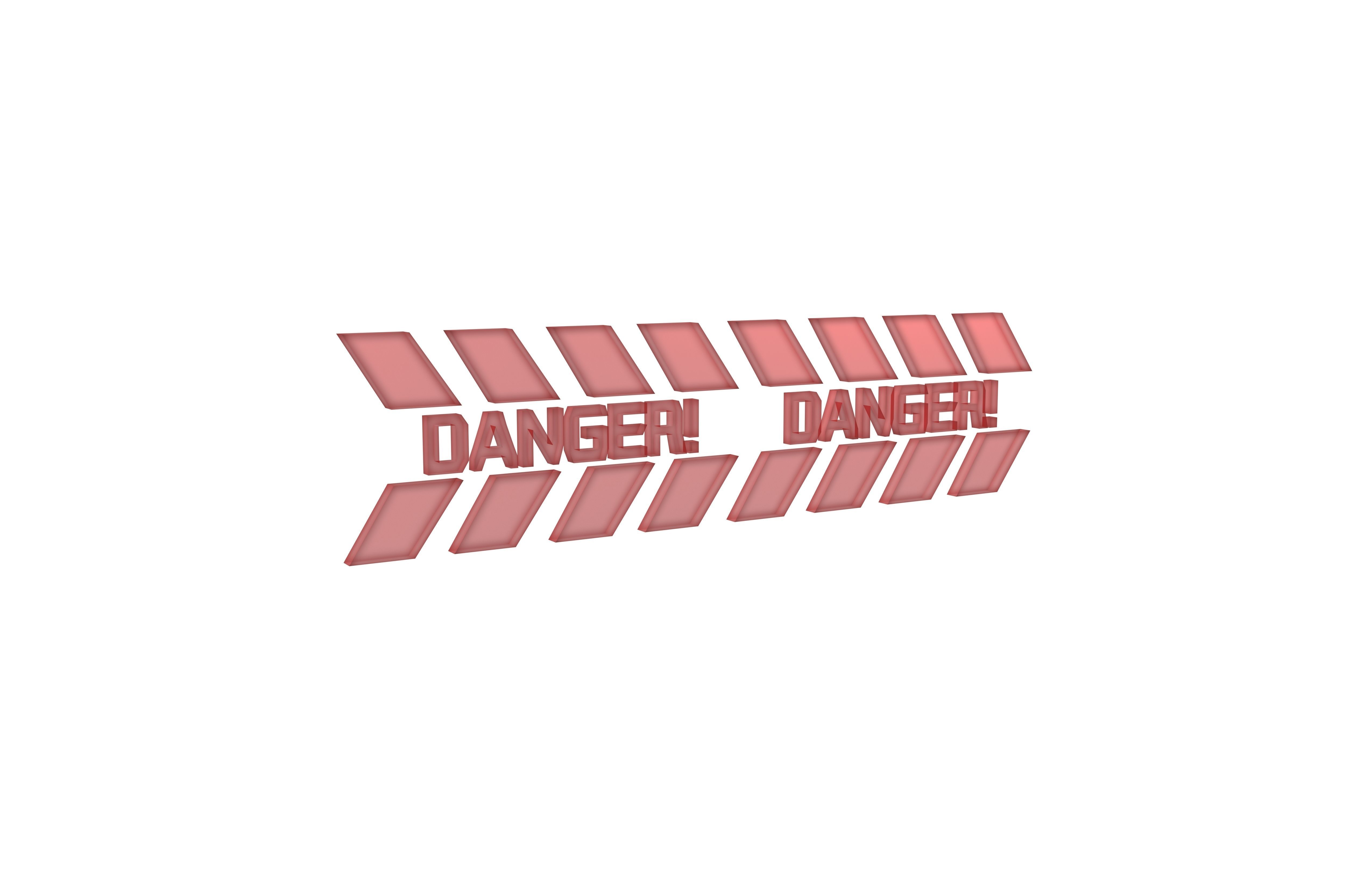 Cyberpunk Future Danger Sign v1 020 Low-poly 3D model_1