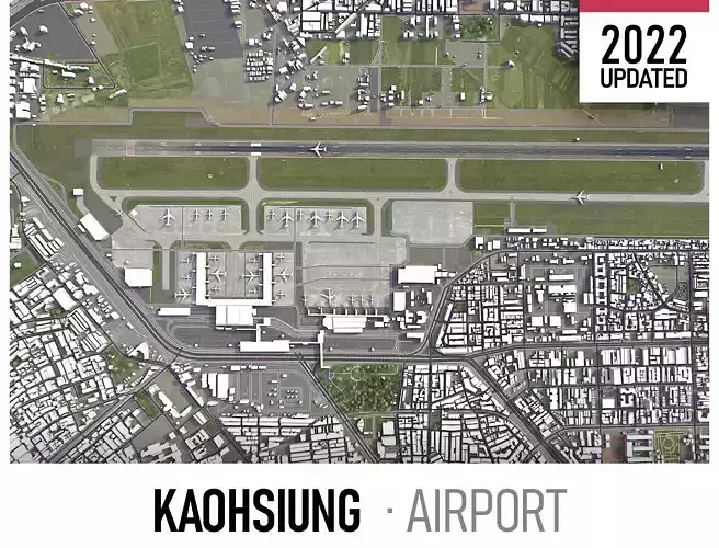 Kaohsiung Airport Low-poly 3D model