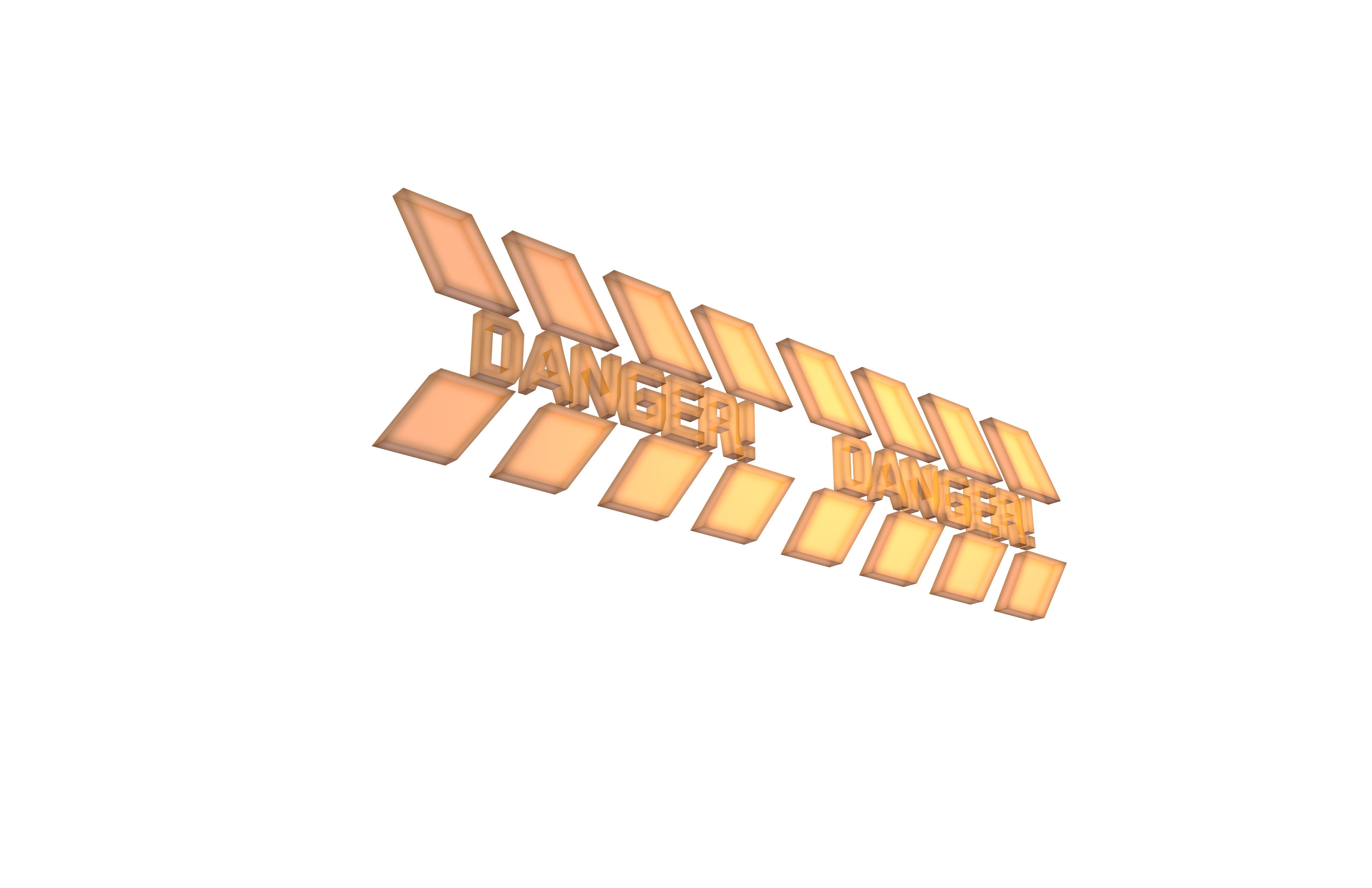 Cyberpunk Future Danger Sign v1 022 Low-poly 3D model_3