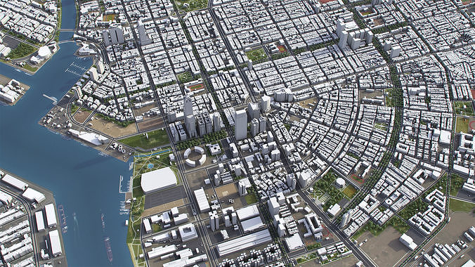 Kaohsiung - 3D City Model Low-poly 3D model 2