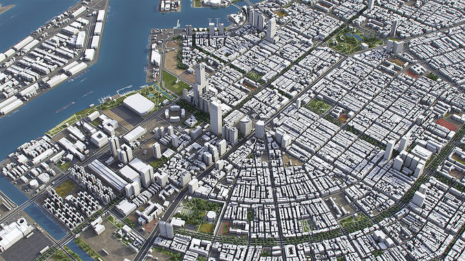 Kaohsiung - 3D City Model Low-poly 3D model 7
