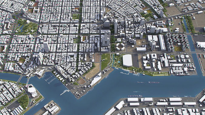 Kaohsiung - 3D City Model Low-poly 3D model 3
