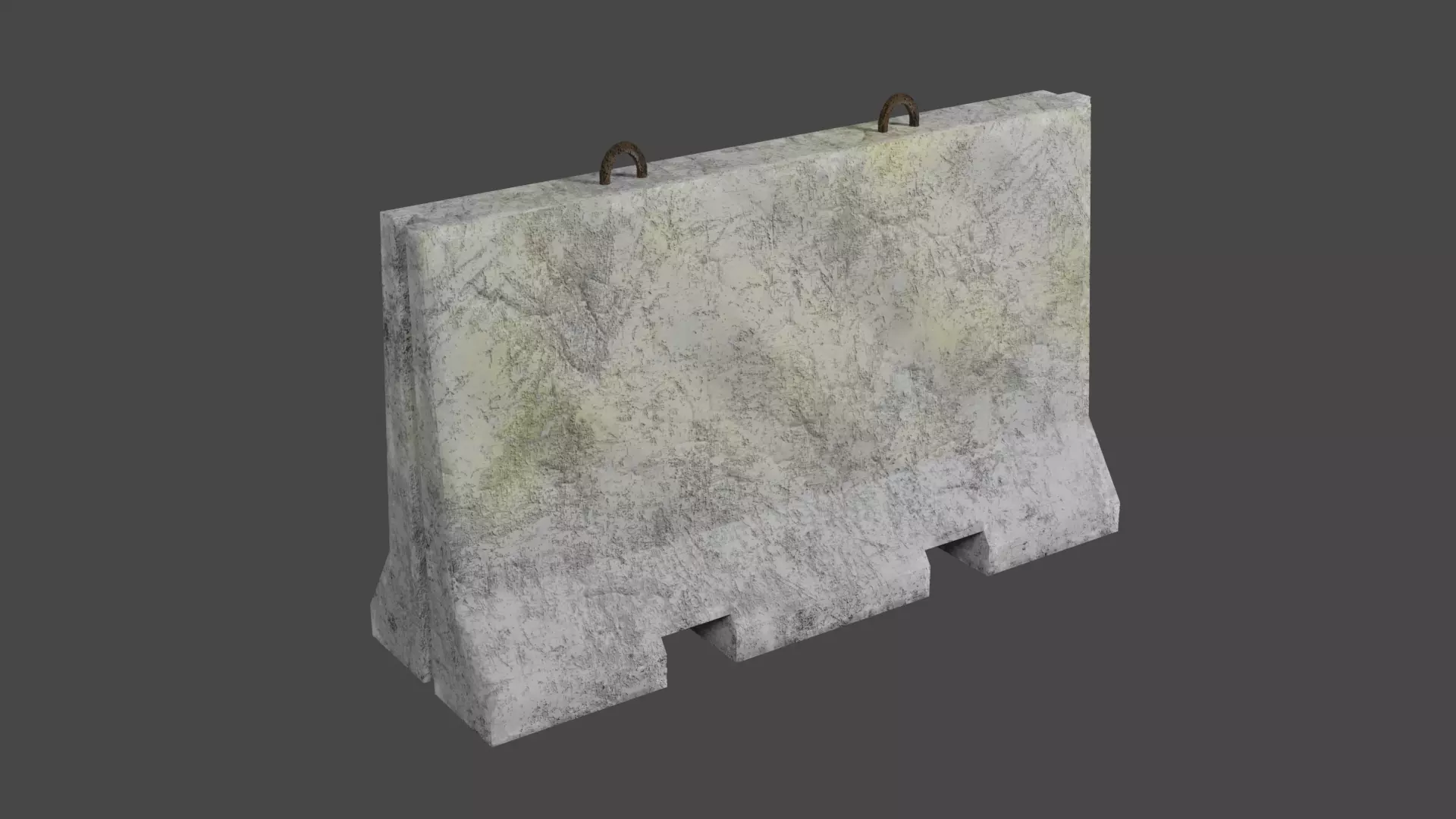Cracked Concrete Barricade Free low-poly 3D model_0