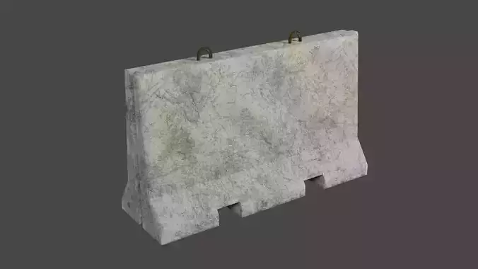 Cracked Concrete Barricade Free low-poly 3D model Cracked Concrete Barricade Free low-poly 3D model