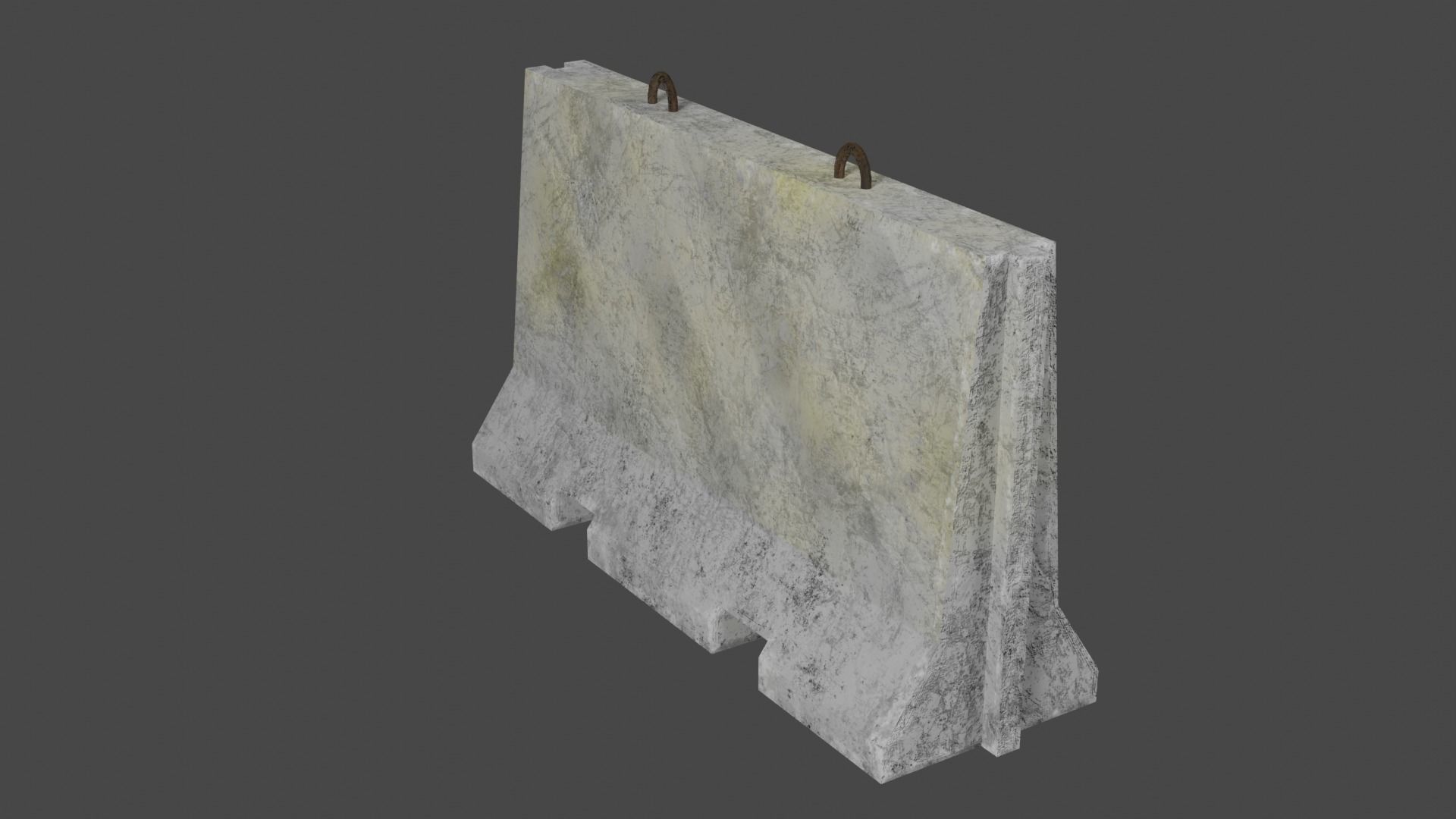 Cracked Concrete Barricade Free low-poly 3D model_4