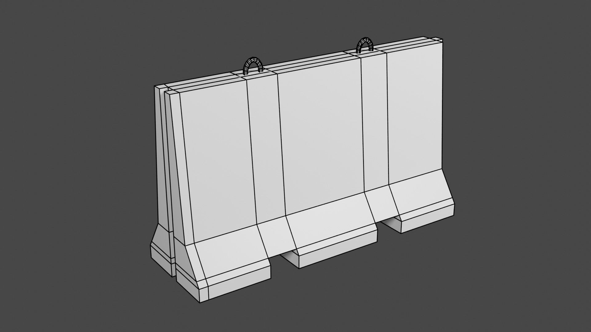 Cracked Concrete Barricade Free low-poly 3D model_7