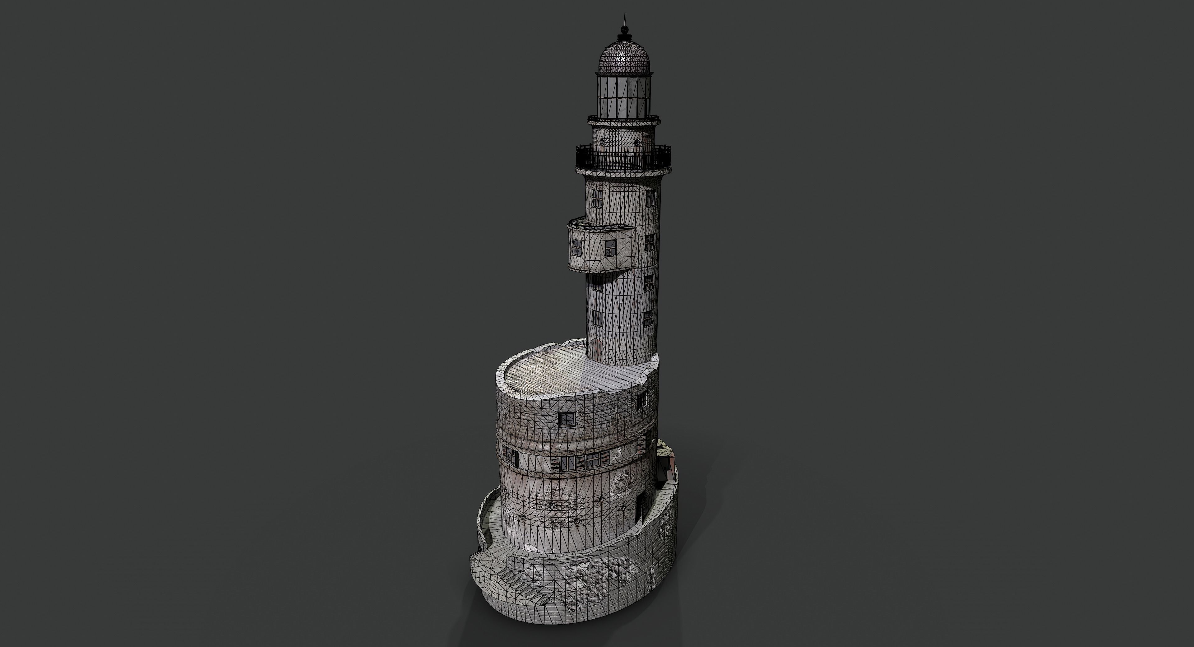 Abandoned lighthouse Aniva Low-poly 3D model_10