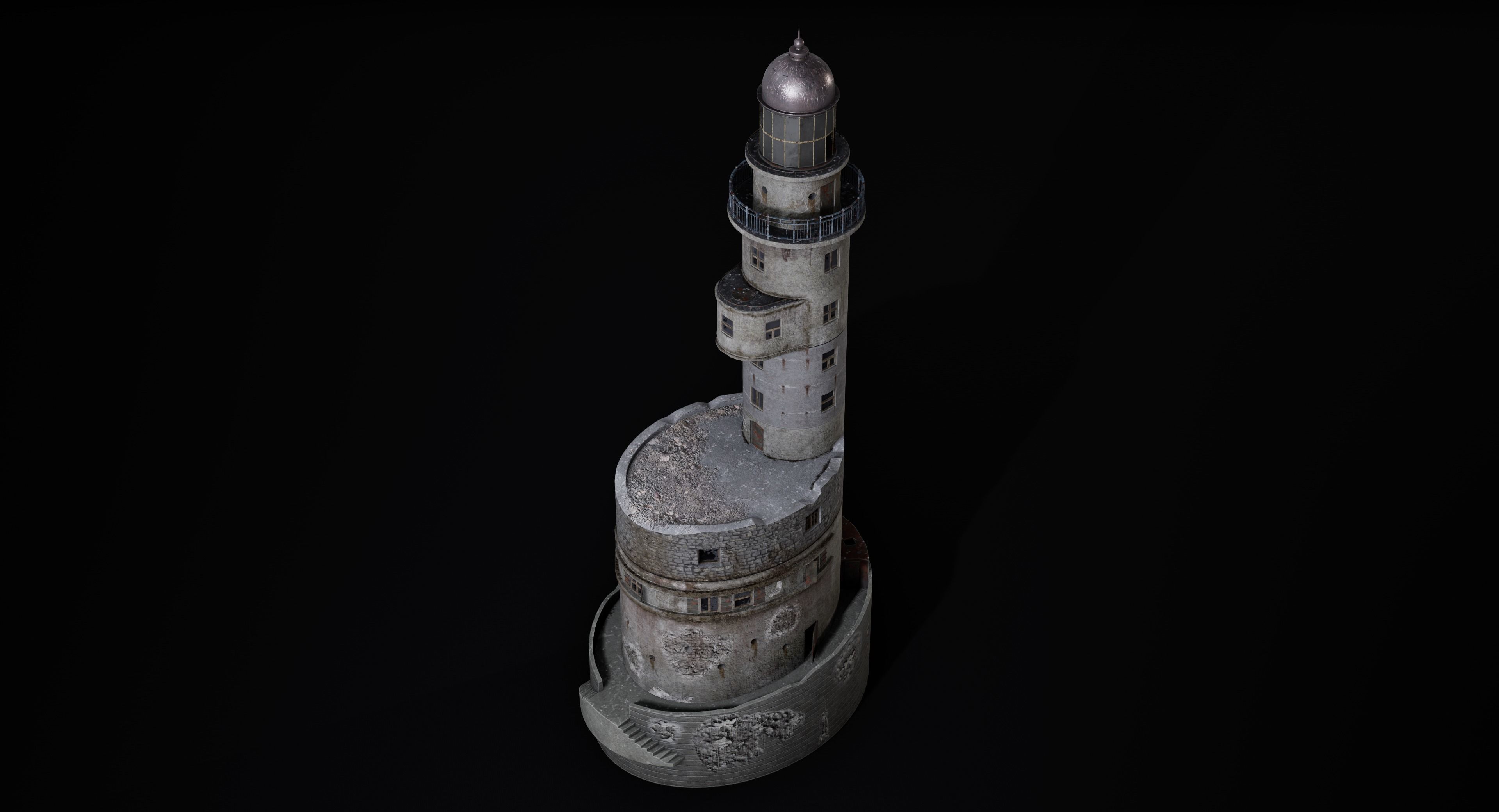 Abandoned lighthouse Aniva Low-poly 3D model_6