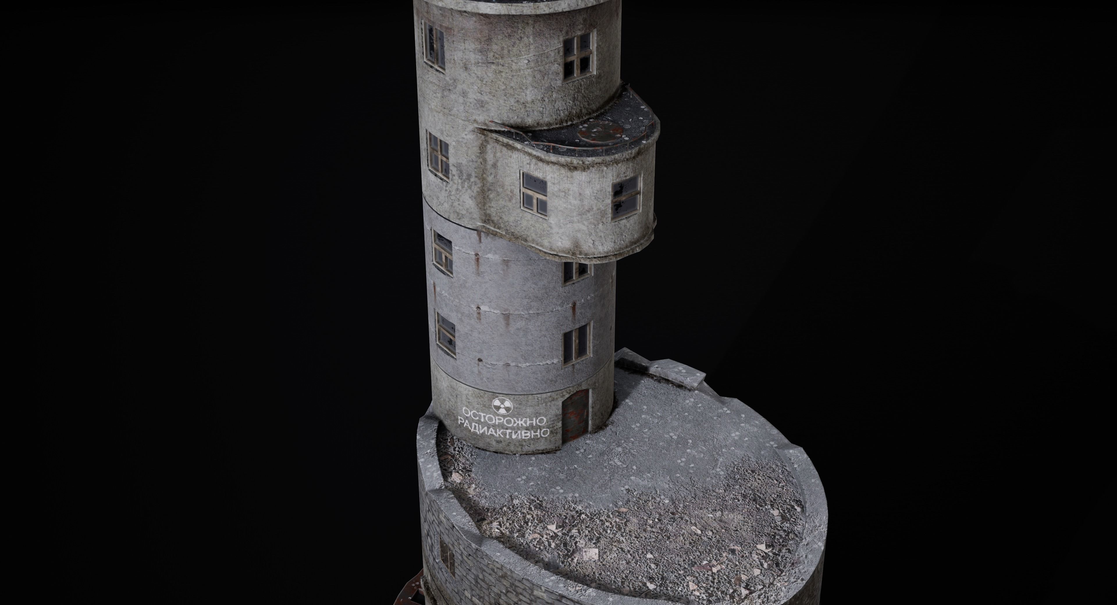 Abandoned lighthouse Aniva Low-poly 3D model_3