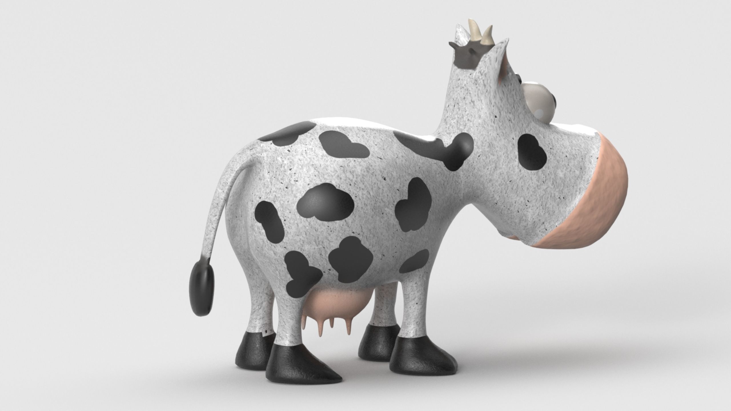 Animal Cartoon Cow - Low Poly Comic Unwapped 4K Low-poly 3D model_35