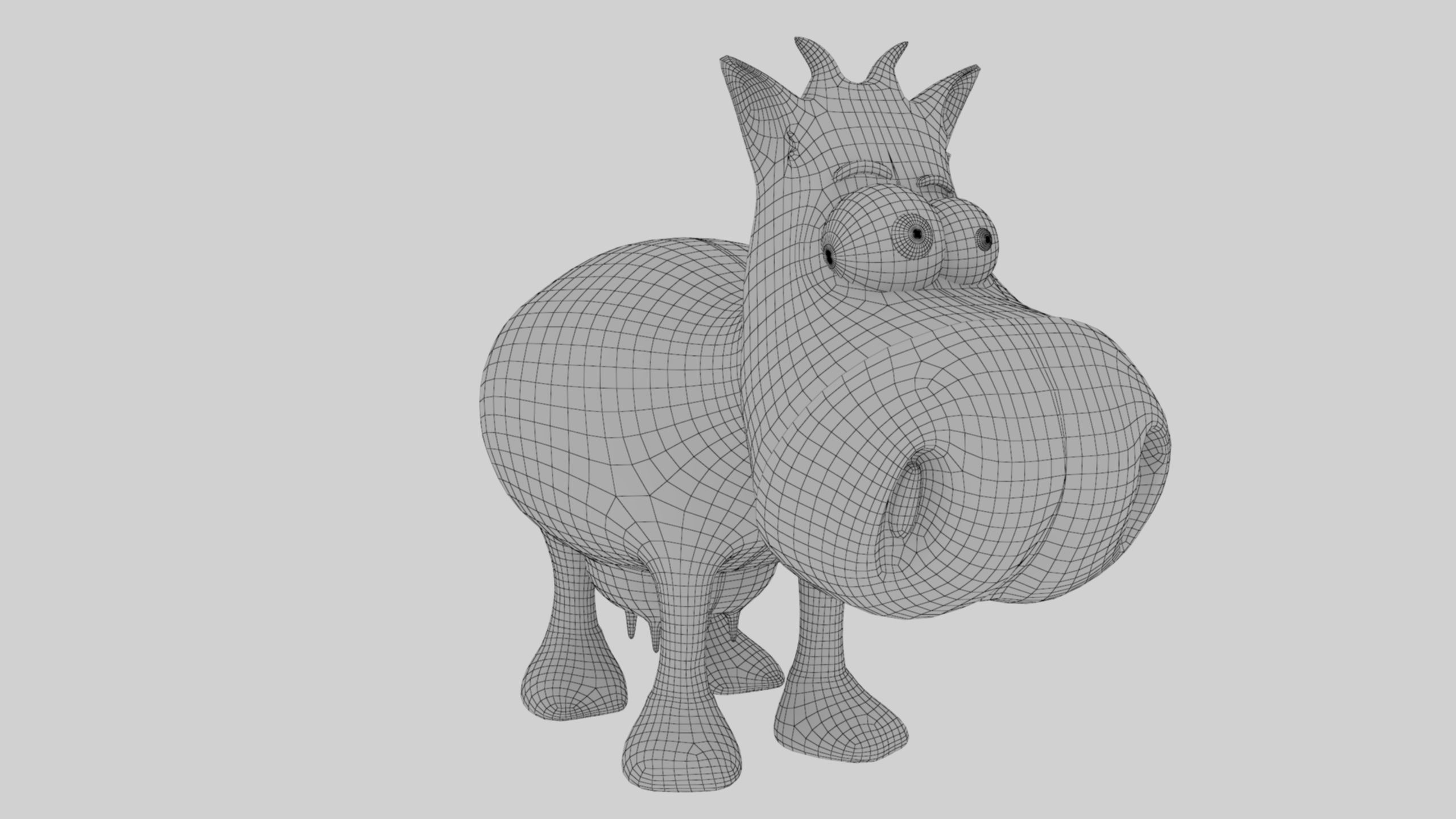 Animal Cartoon Cow - Low Poly Comic Unwapped 4K Low-poly 3D model_42