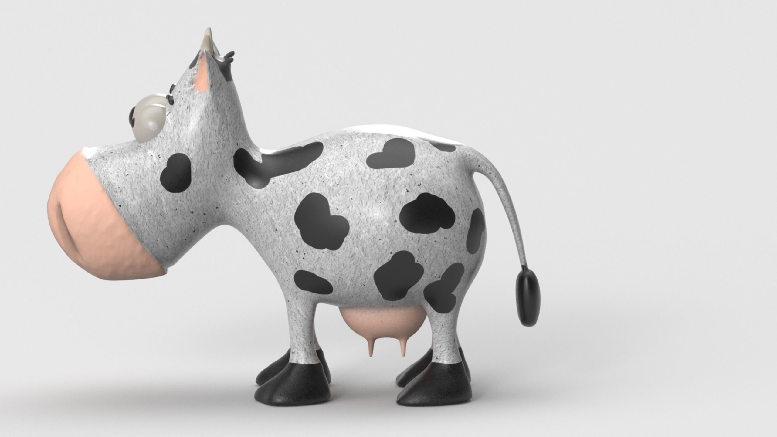 Animal Cartoon Cow - Low Poly Comic Unwapped 4K Low-poly 3D model_27